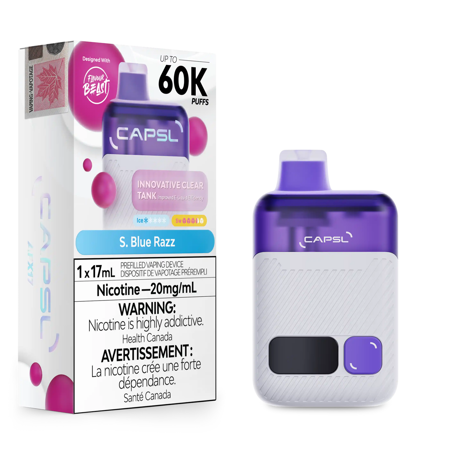 Sour Blue Razz CAPSL - AFX17 Disposable 60K