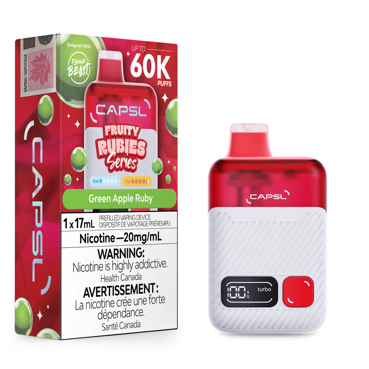 Fruity Rubies Green Apple Ruby CAPSL AFX17 Disposable
