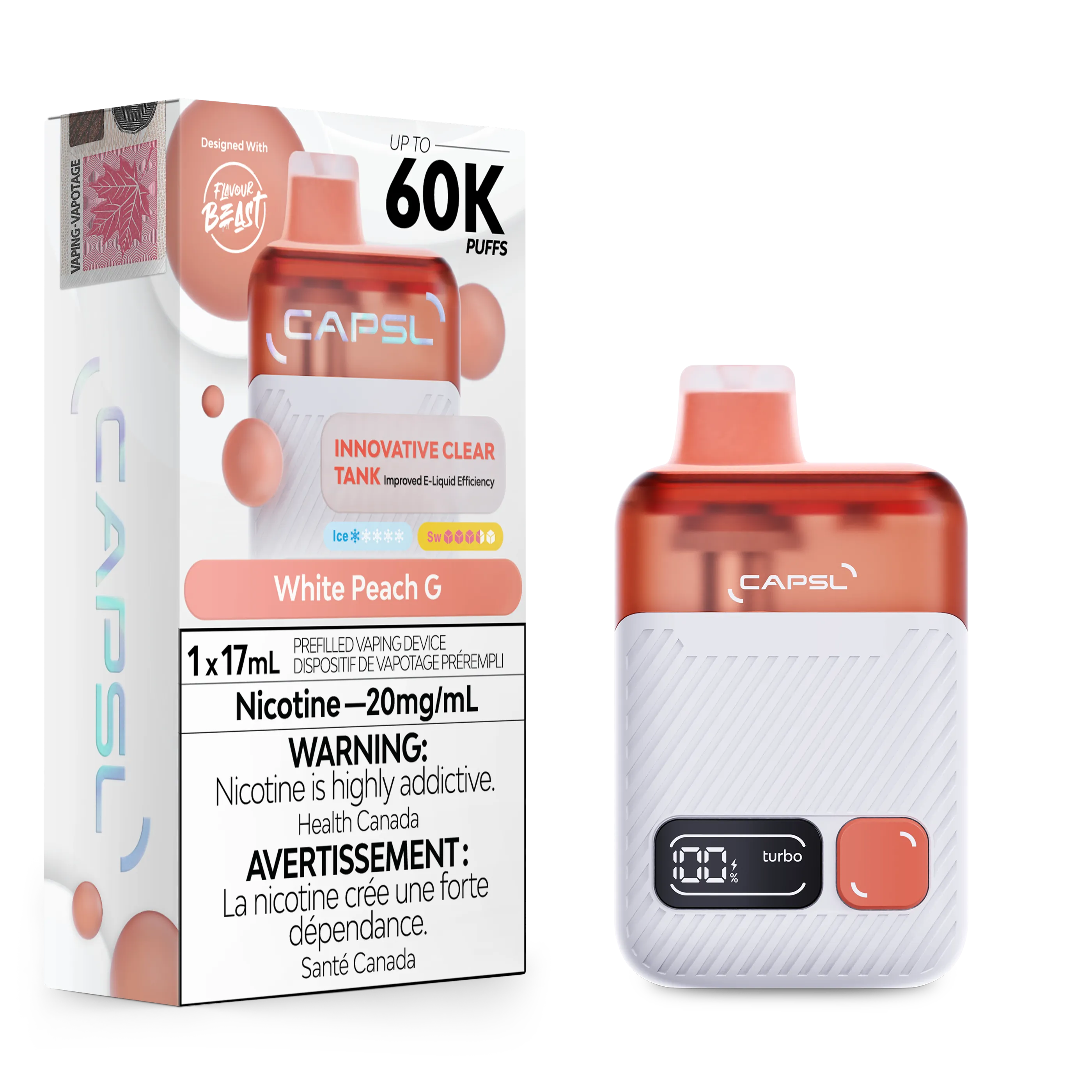 White Peach G CAPSL AFX17 Disposable