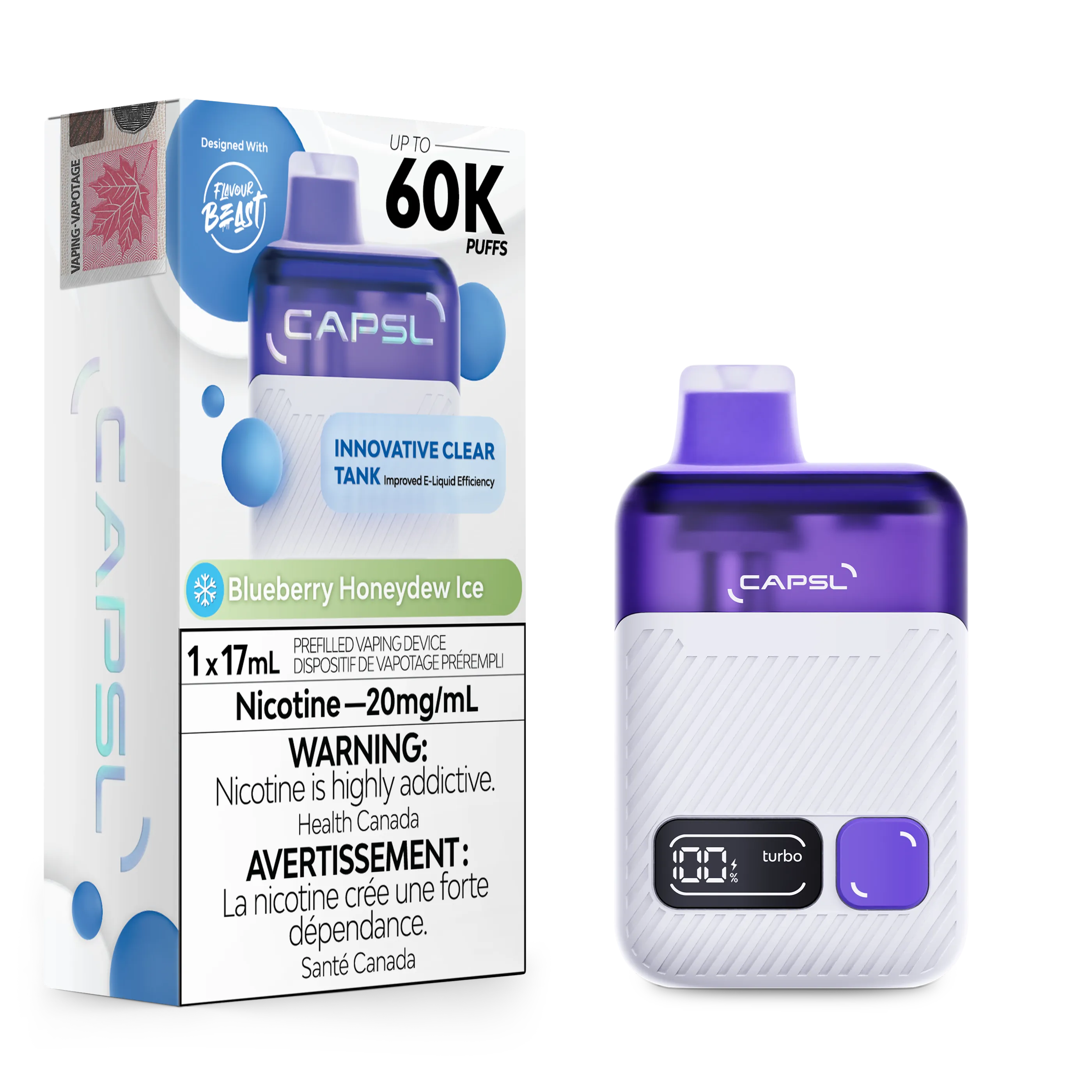 Blueberry Honeydew Ice CAPSL AFX17 Disposable