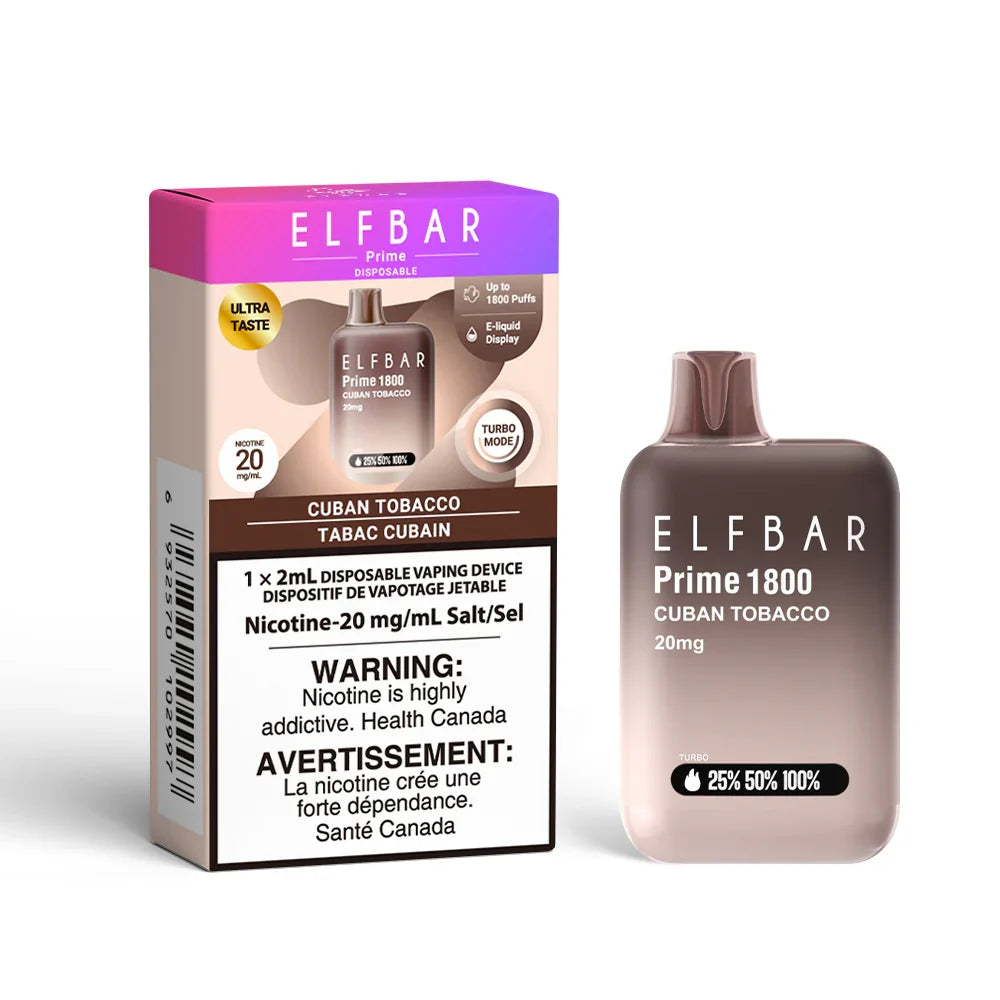 Cuban Tobacco ELF Bar Prime 1800 - Disposable
