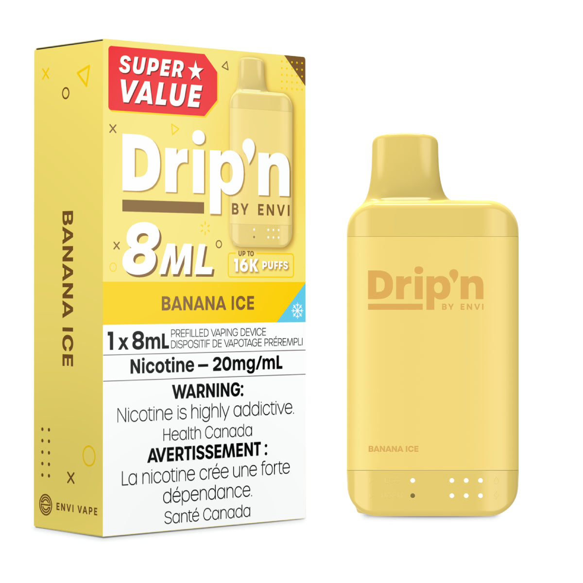 Drip'n by Envi 8mL Disposable - Banana Ice