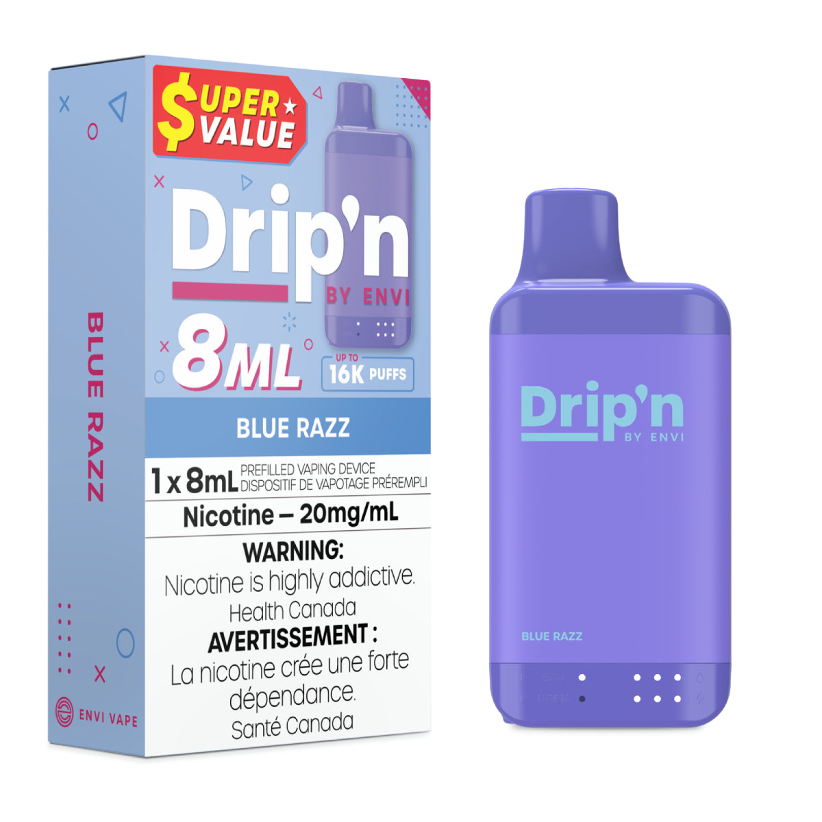Drip'n by Envi 8mL Disposable - Blue Razz