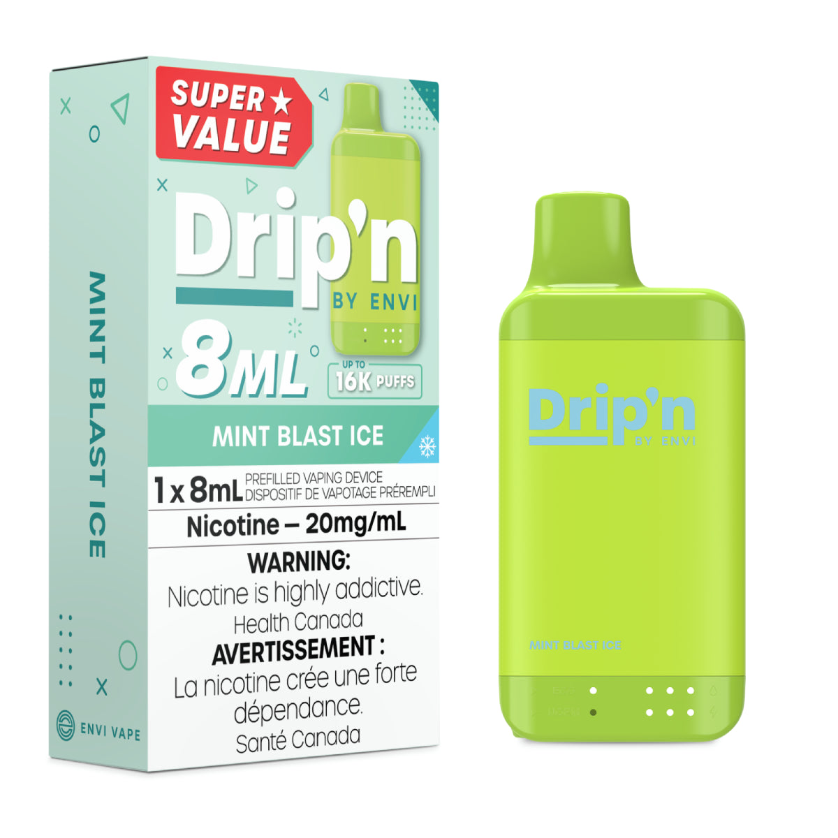 Drip'n by Envi 8mL Disposable - Mint Blast Ice
