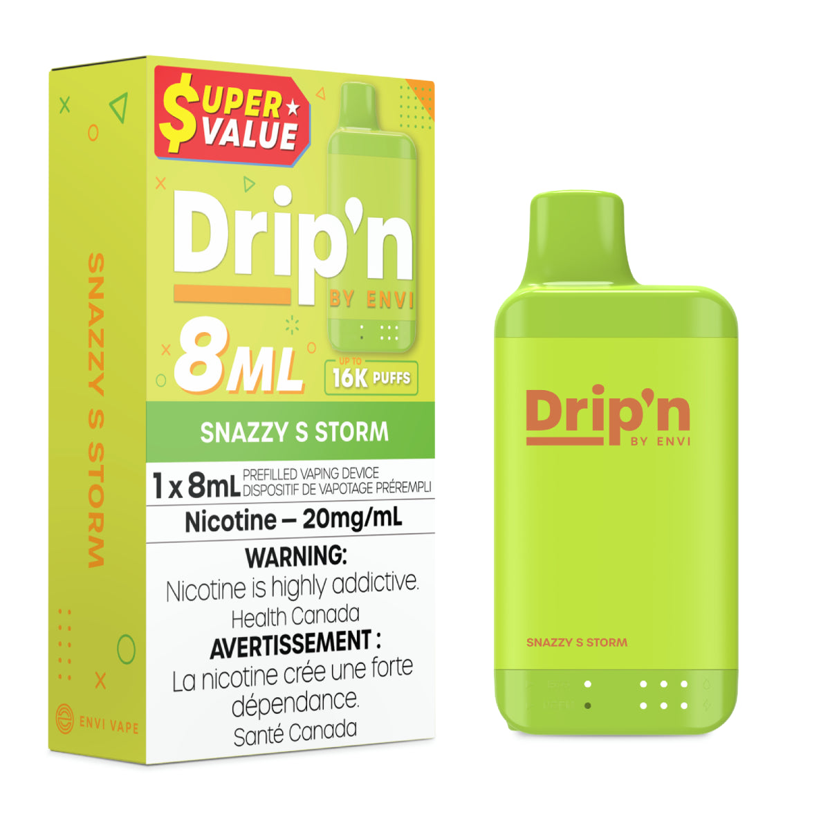Drip'n by Envi 8mL Disposable - Snazzy S Storm