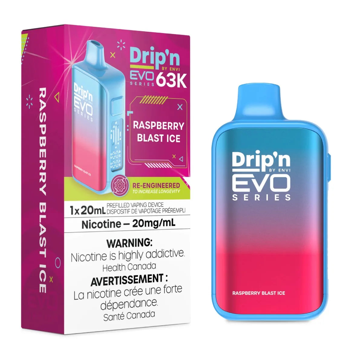 Drip'n by Envi EVO 63K Disposable - Raspberry Blast Ice