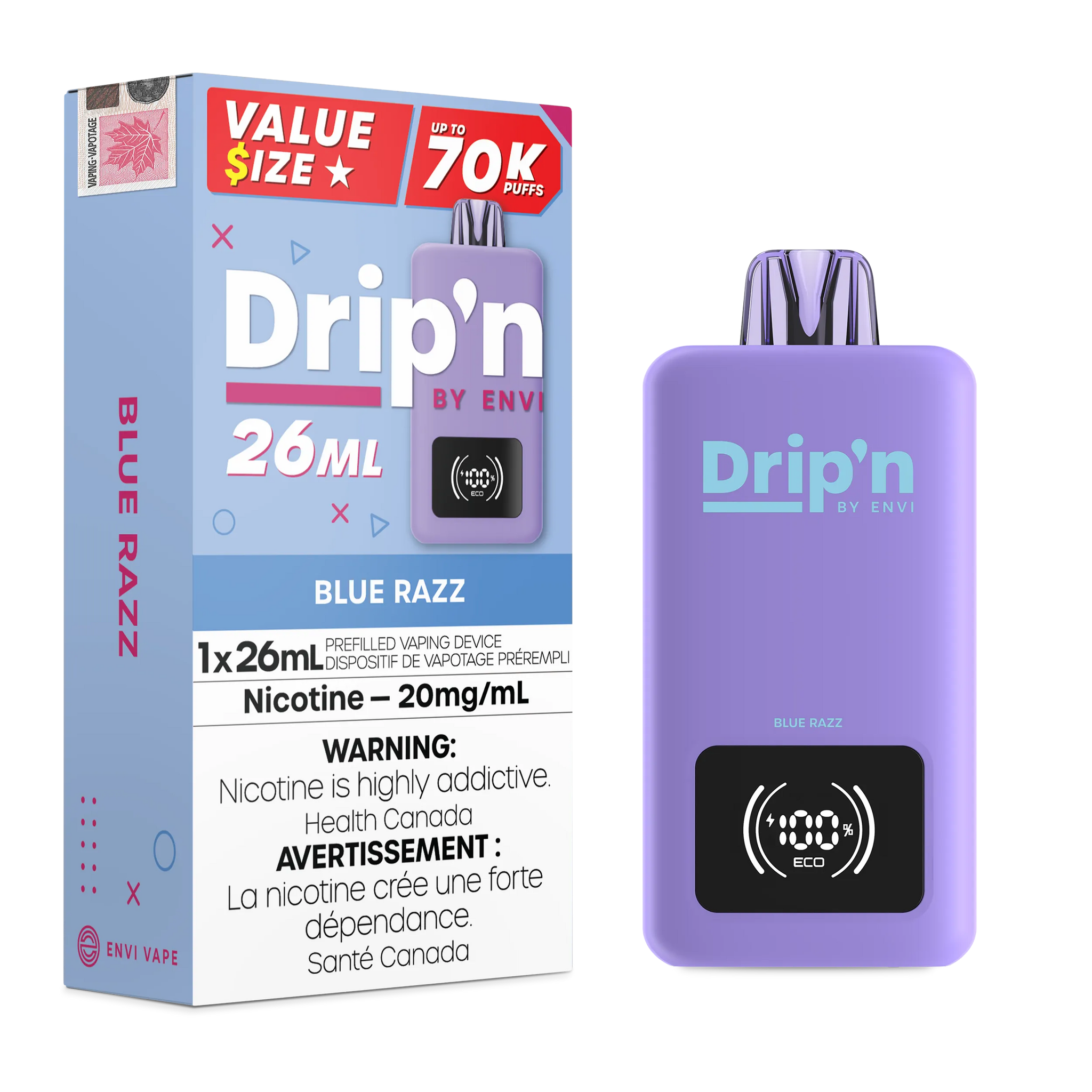 Blue Razz Drip'n 26mL - Disposable 70K