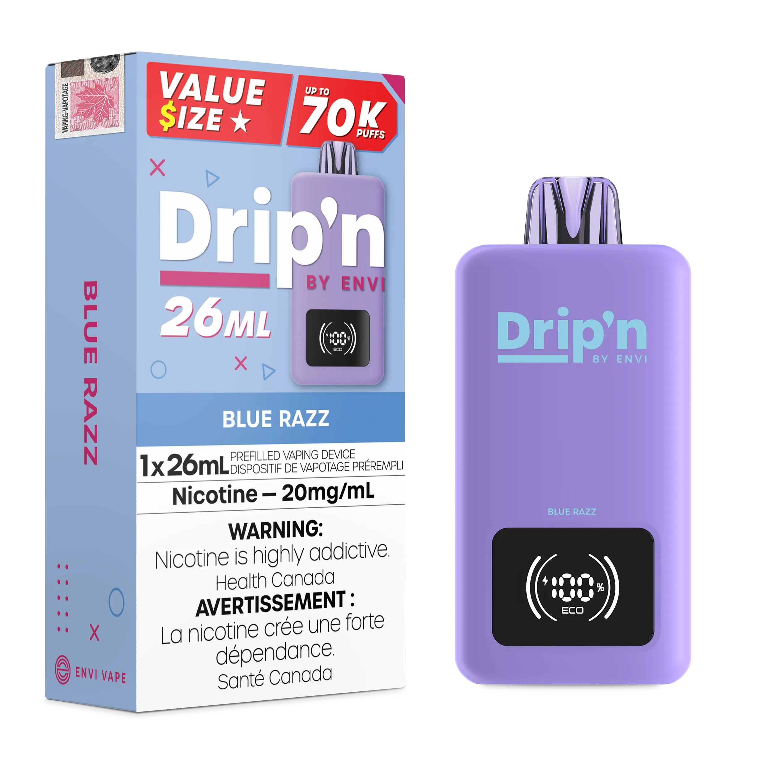 Blue Razz Drip'n 26mL - Disposable 70K