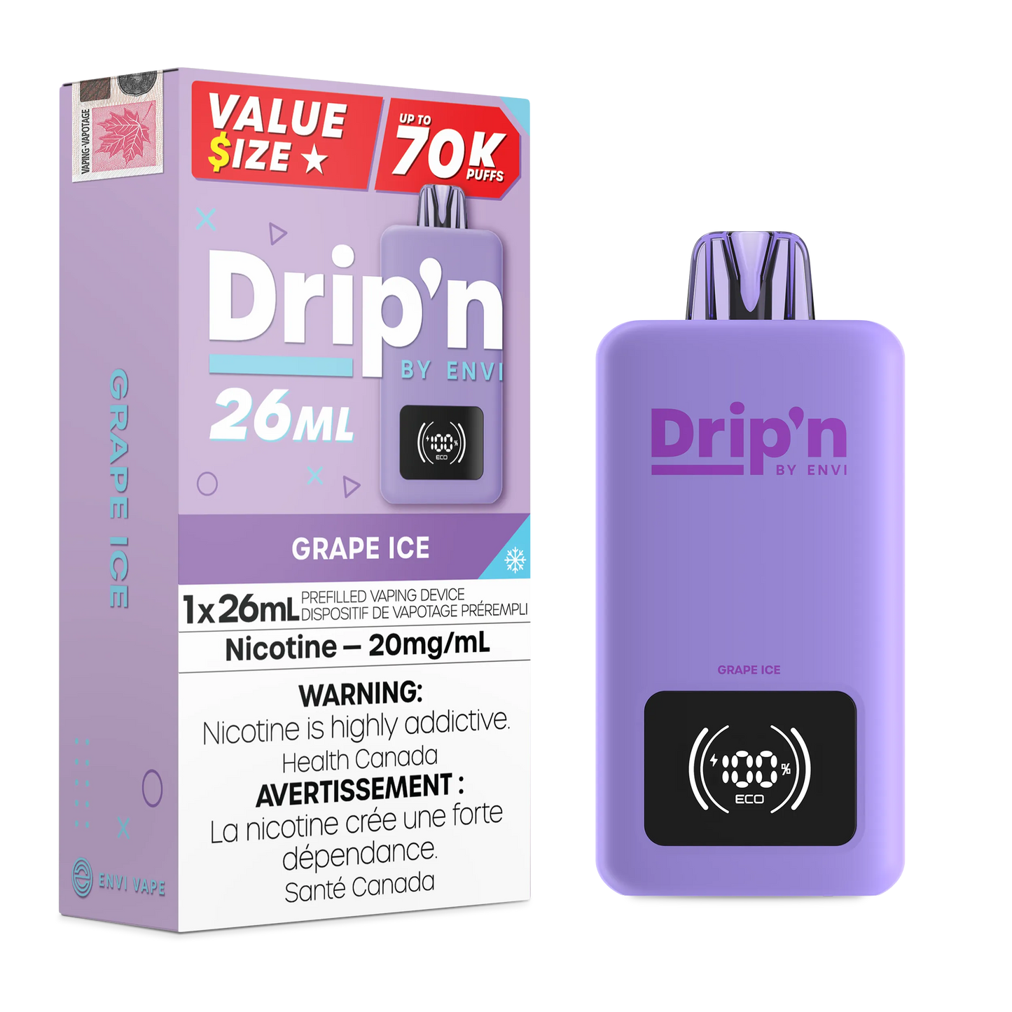 Grape Ice Drip'n 26mL - Disposable 70K
