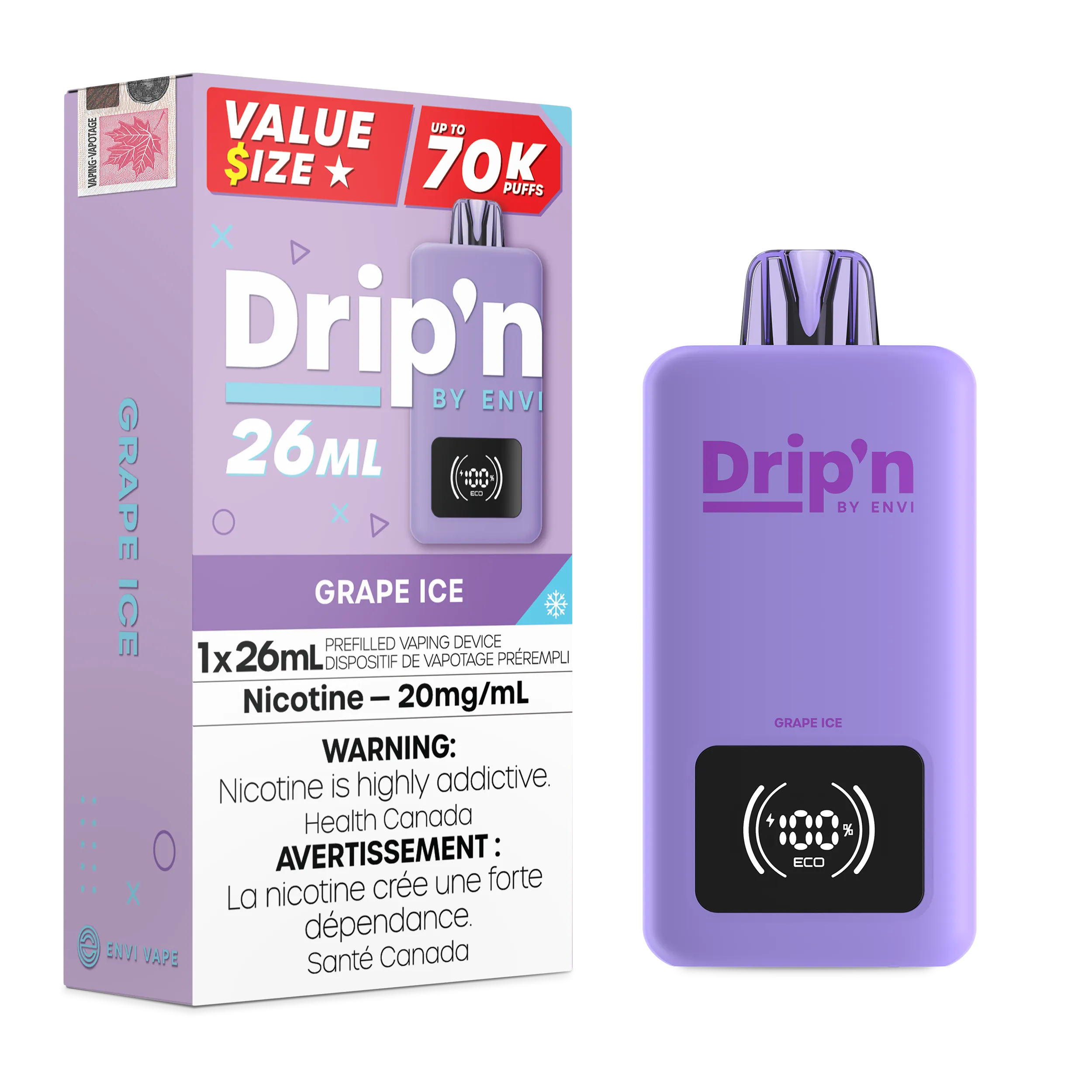 Grape Ice Drip'n 26mL - Disposable 70K