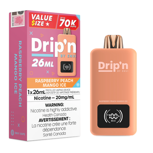 Raspberry Peach Mango Ice Drip'n 26mL - Disposable 70K
