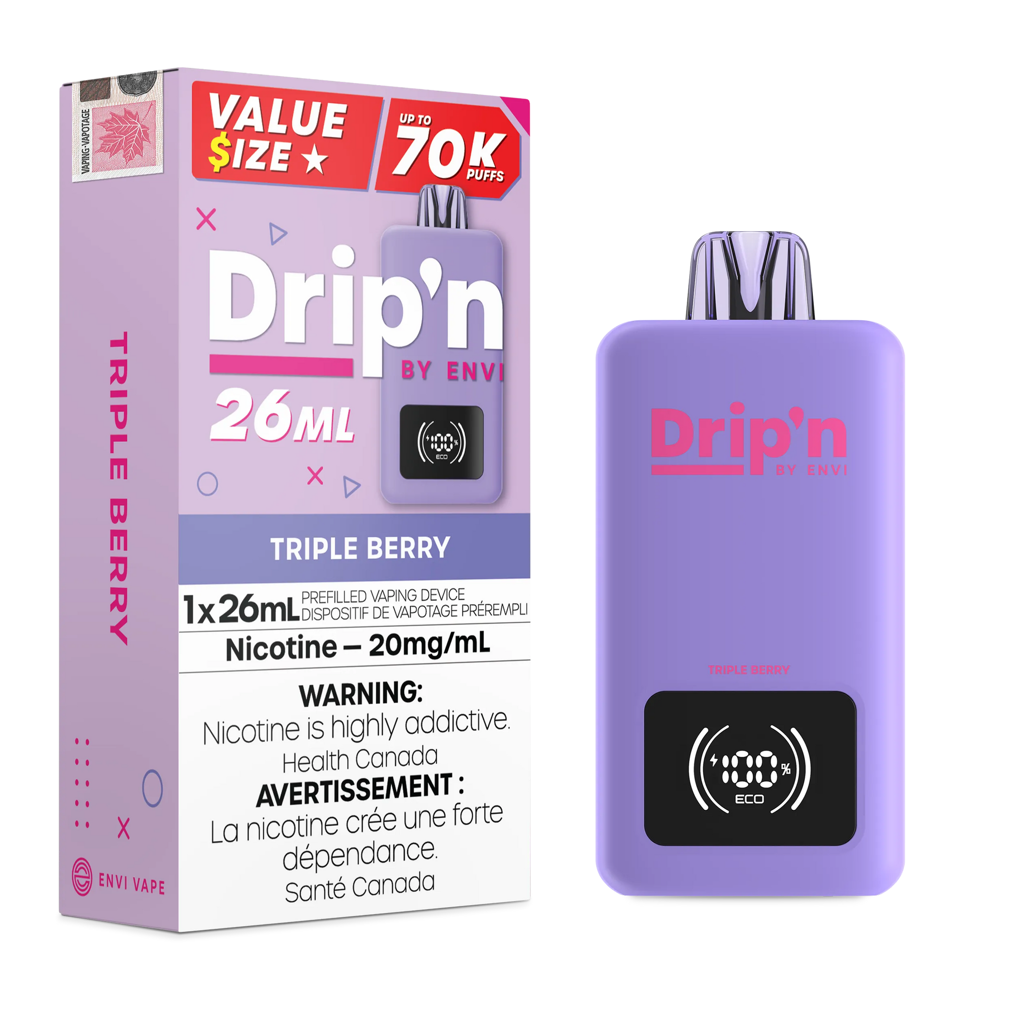 Triple Berry Drip'n 26mL - Disposable 70K