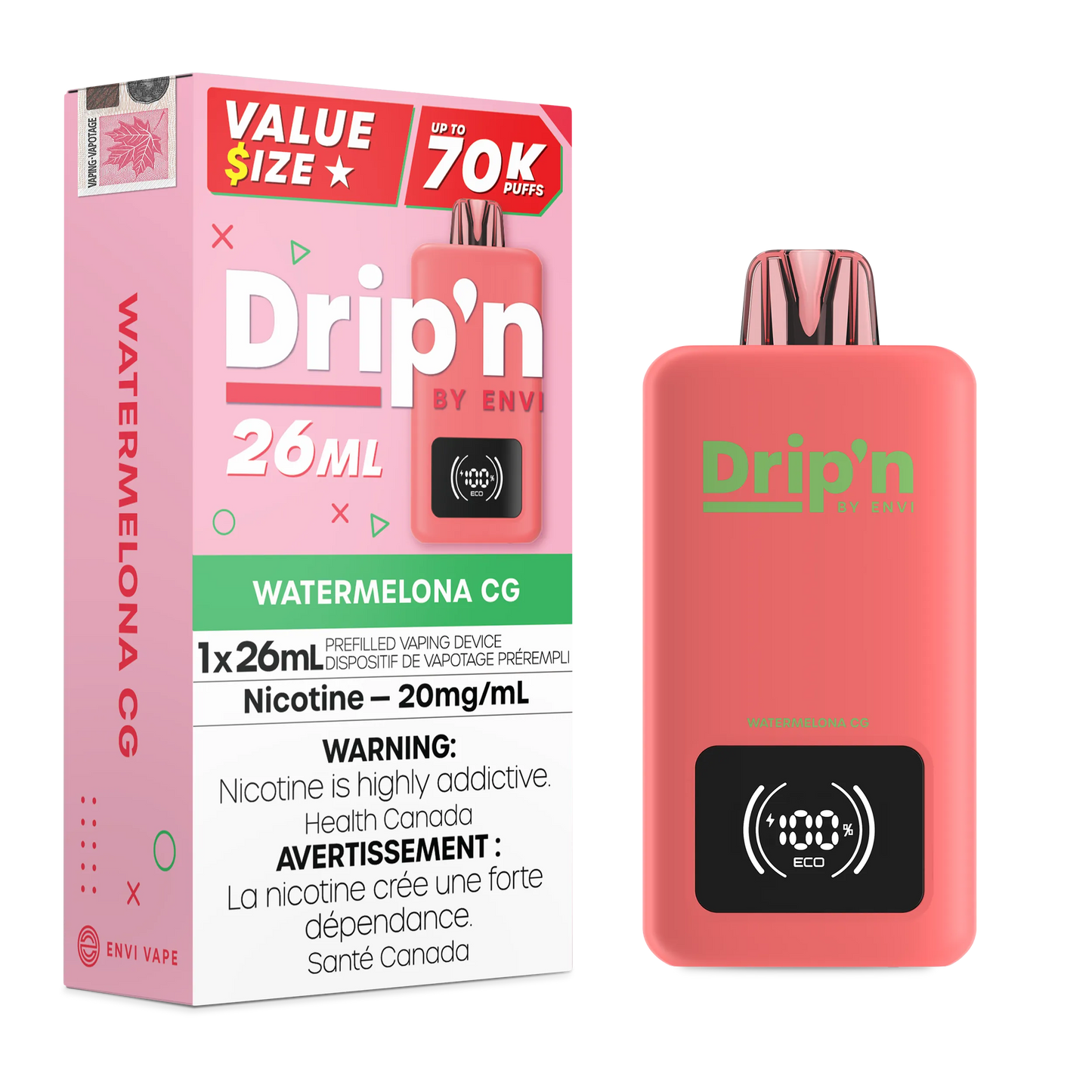 Watermelon CG Drip'n 26mL - Disposable 70K