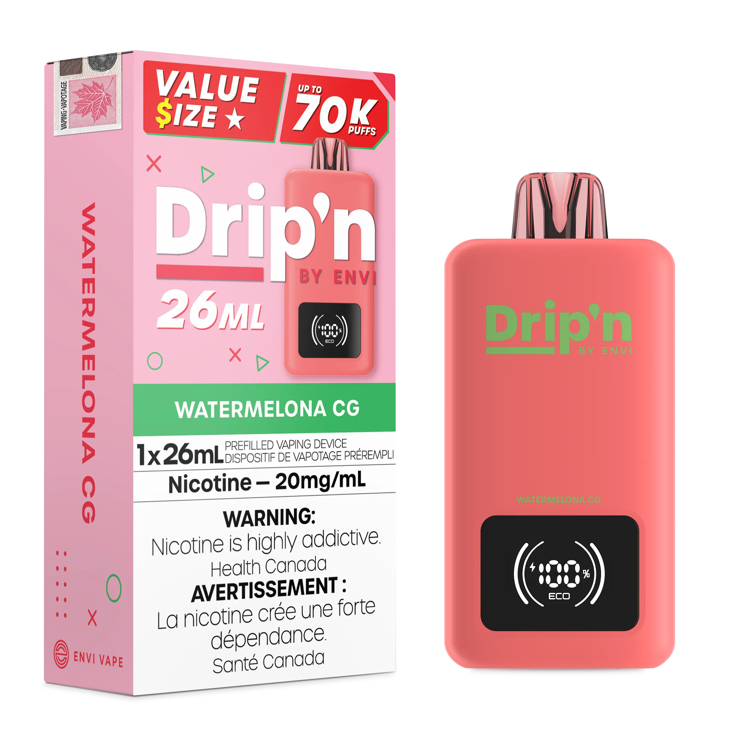 Watermelon CG Drip'n 26mL - Disposable 70K
