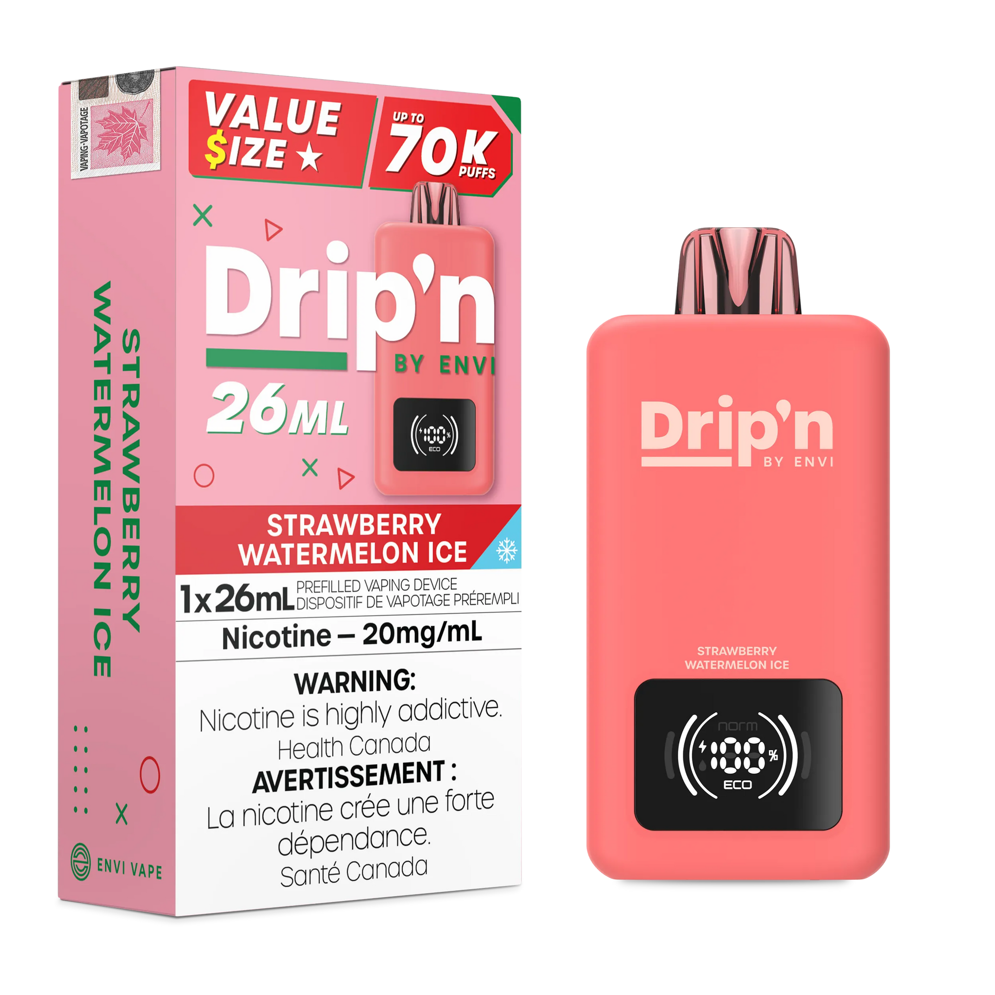 Strawberry Watermelon Ice Drip'n 26mL - Disposable 70K