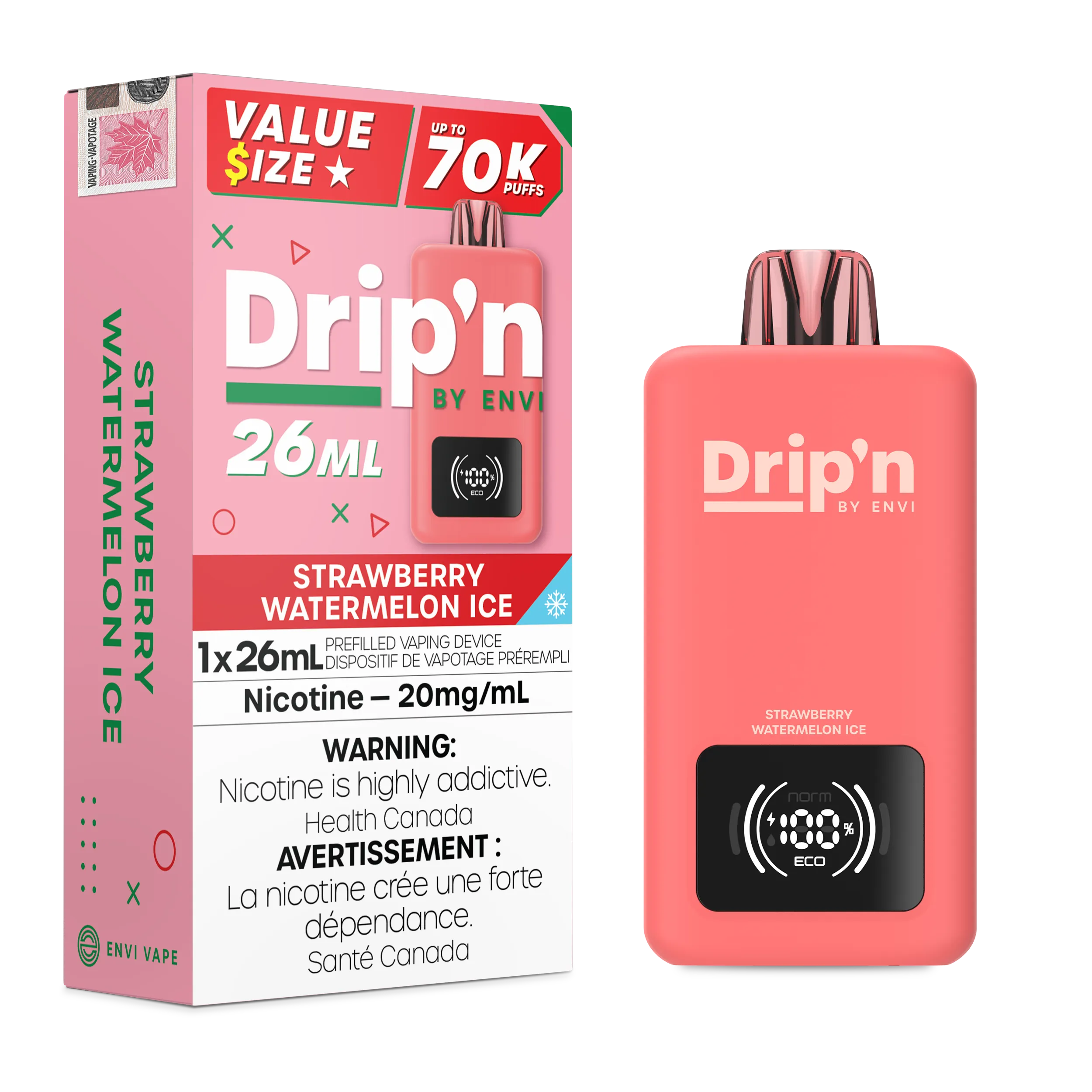 Strawberry Watermelon Ice Drip'n 26mL - Disposable 70K