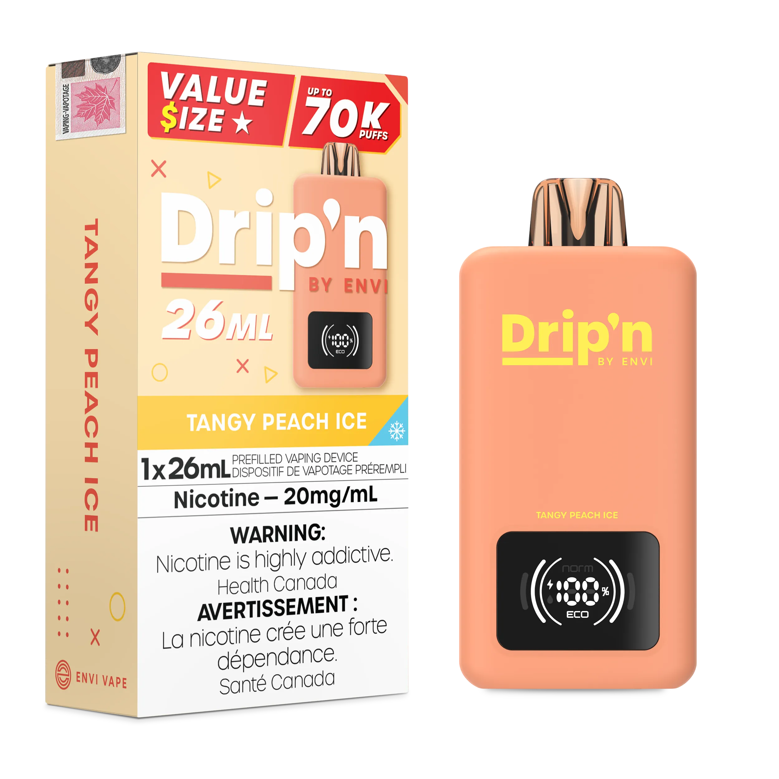 Tangy Peach Ice Drip'n 26mL - Disposable 70K