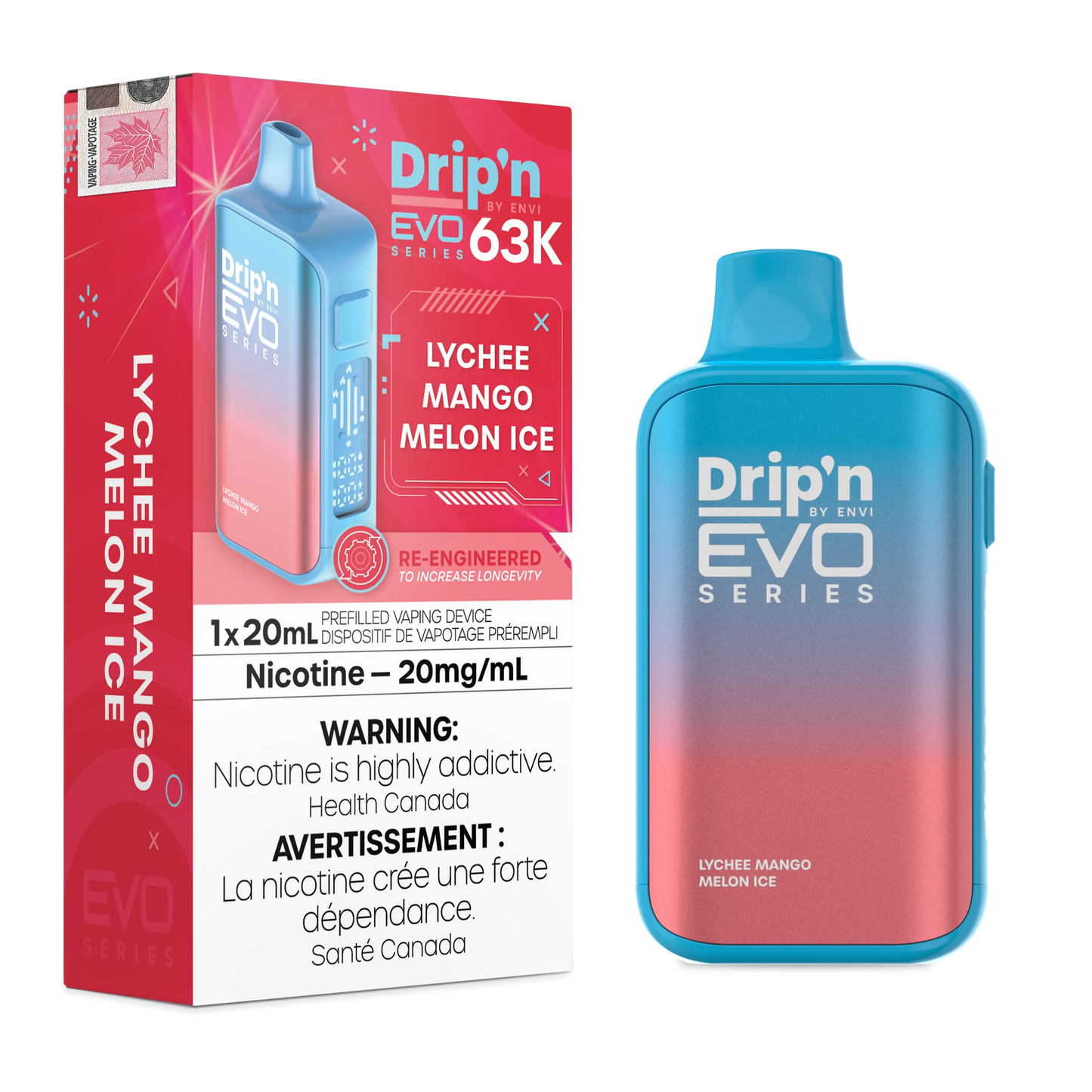 Lychee Mango Melon Ice Drip'n by Envi EVO 63K - Disposable Vape