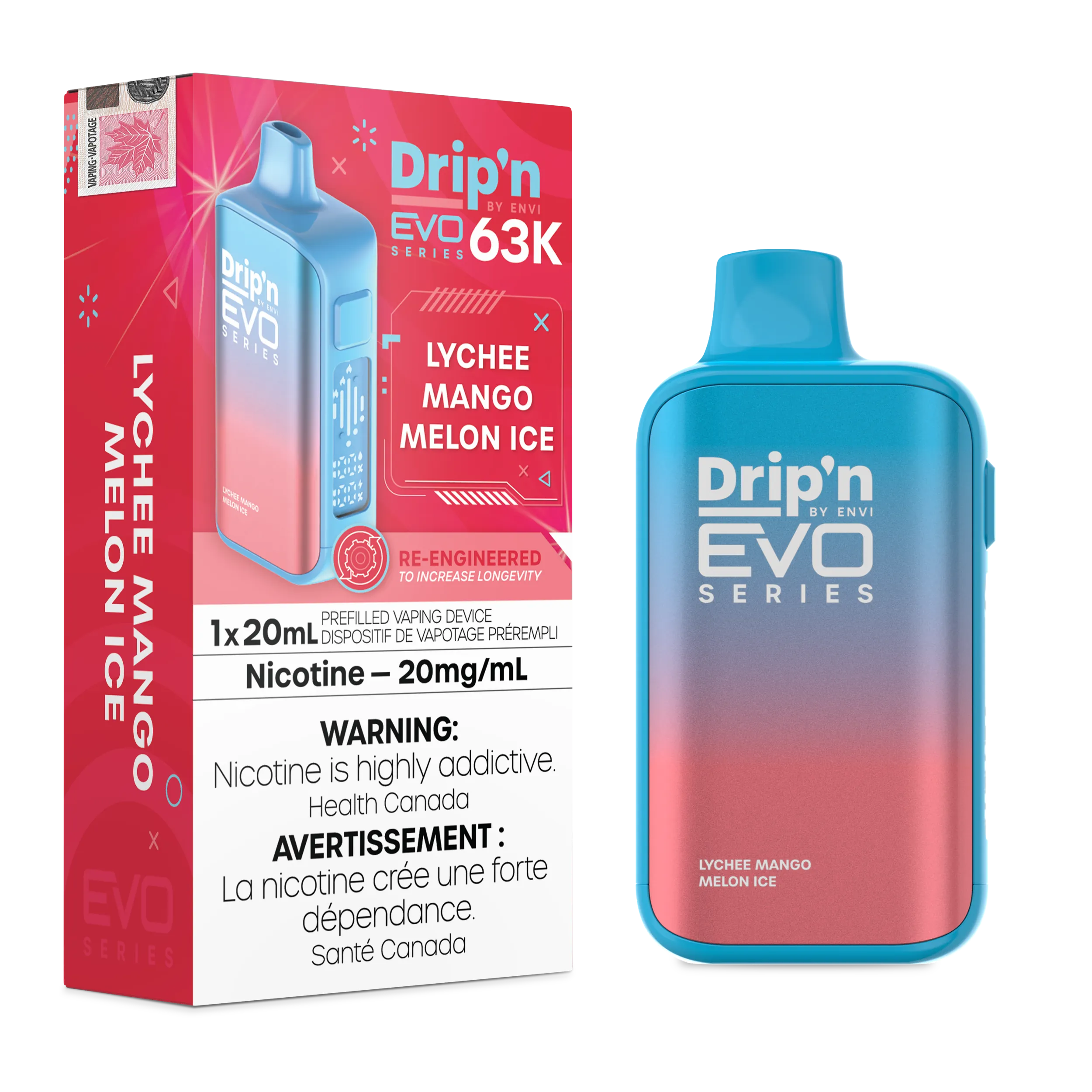 Lychee Mango Melon Ice Drip'n by Envi EVO 63K - Disposable Vape