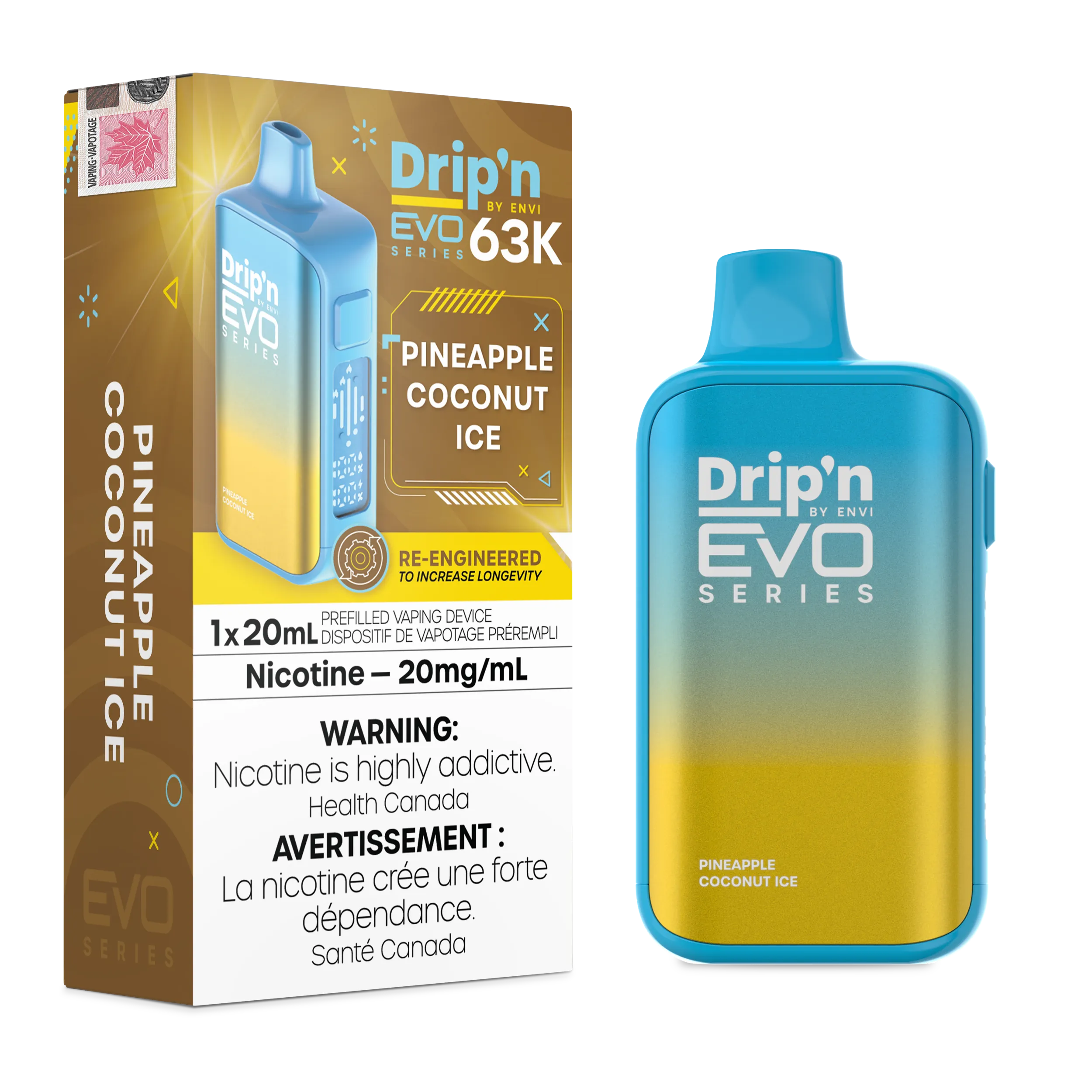 Pineapple Coconut Ice Drip'n by Envi EVO 63K - Disposable Vape