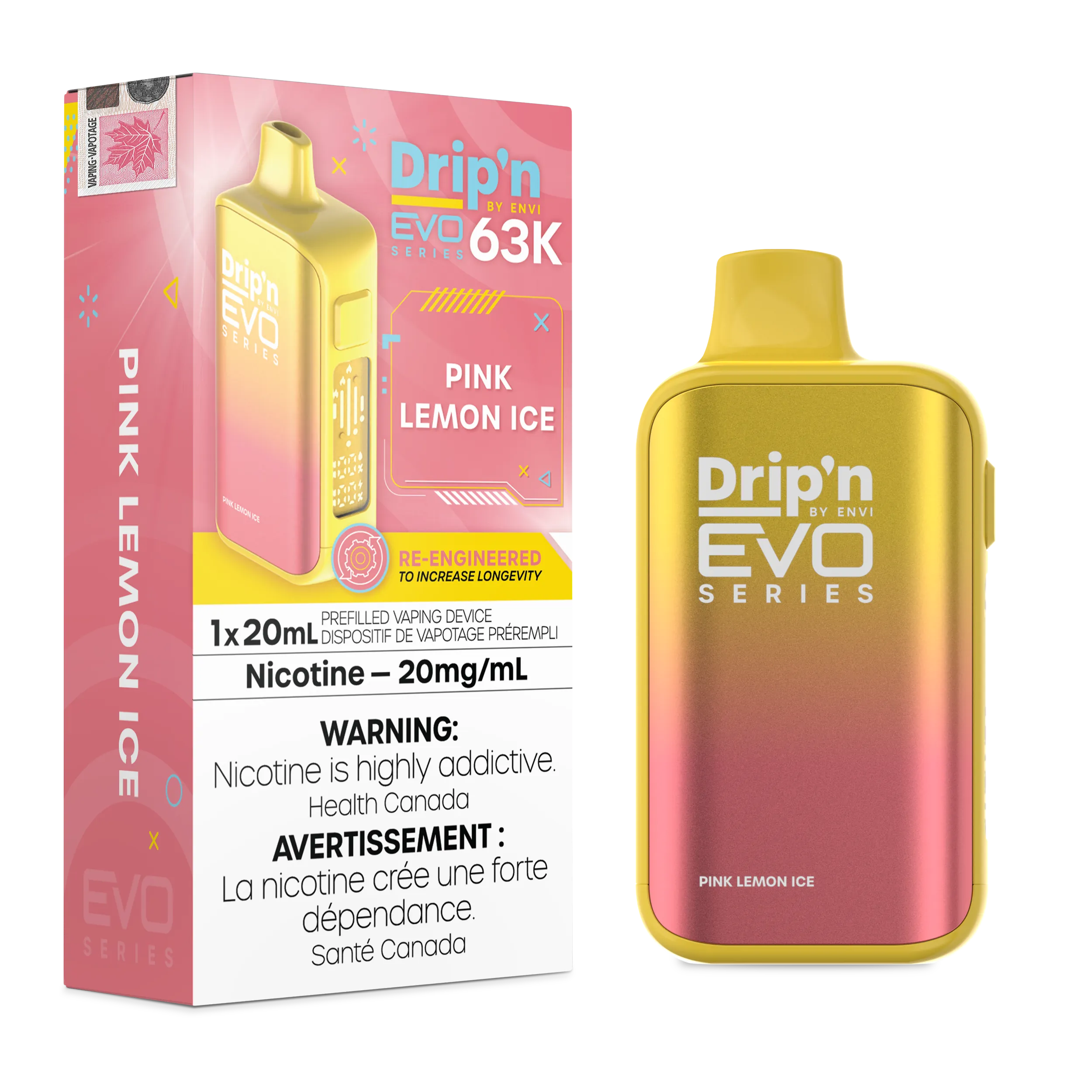 Pink Lemon Ice Drip'n by Envi EVO 63K - Disposable Vape