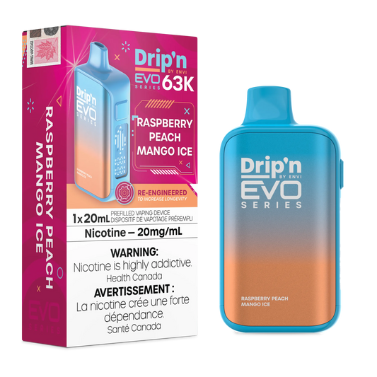 Raspberry Peach Mango Ice Drip'n by Envi EVO 63K - Disposable Vape