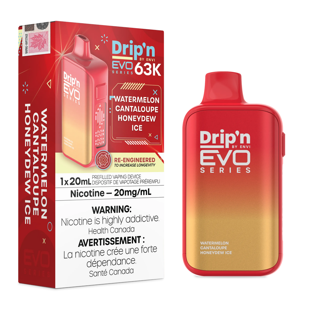 Watermelon Cantaloupe Honeydew Ice Drip'n by Envi EVO 63K - Disposable Vape