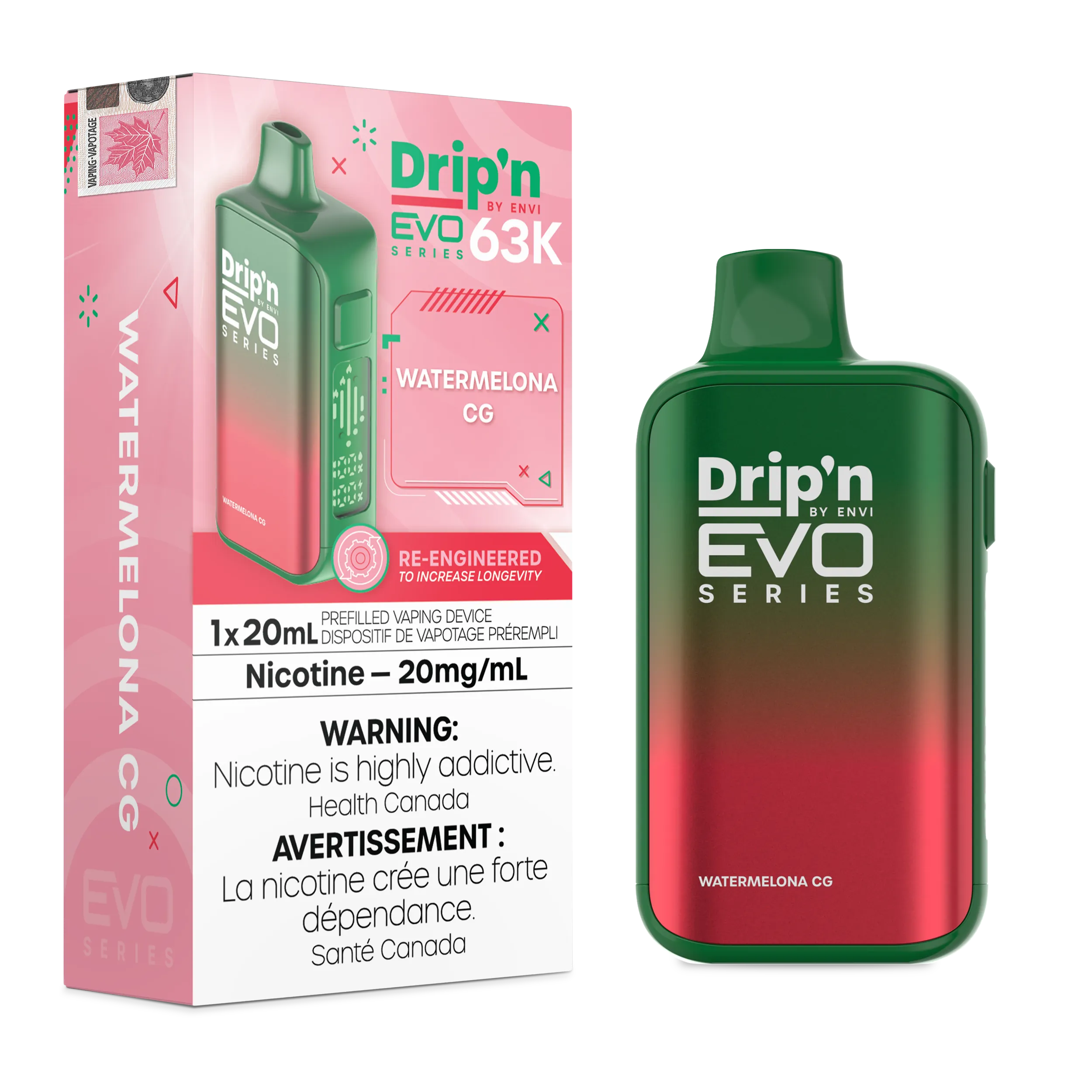 Watermelona CG Drip'n by Envi EVO 63K - Disposable Vape