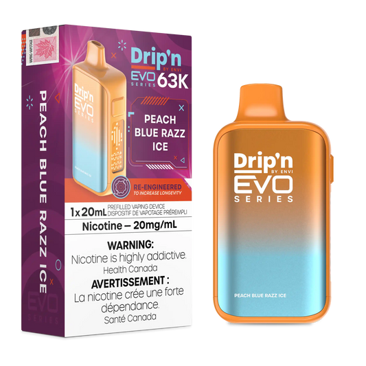 Peach Blue Razz Ice Drip'n by Envi EVO 63K - Disposable Vape - view 2
