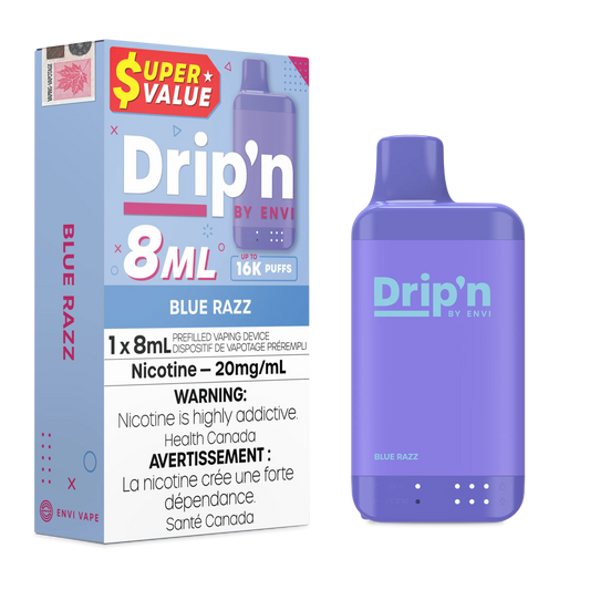 Blue Razz Drip'n by Envi 8ml - Disposable 16K by DRIP'N