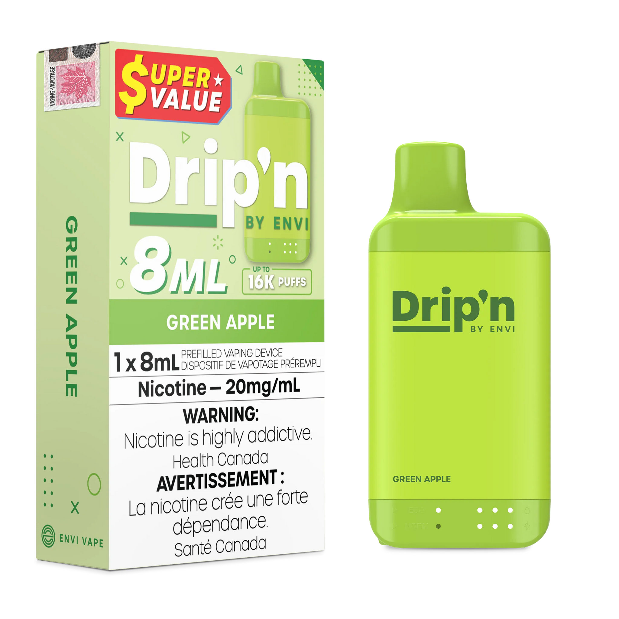 Green Apple Drip'n by Envi 8ml - Disposable 16K