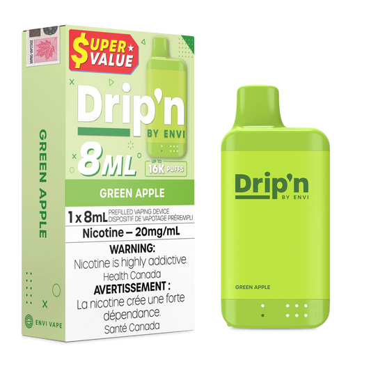 Green Apple Drip'n by Envi 8ml - Disposable 16K by DRIP'N
