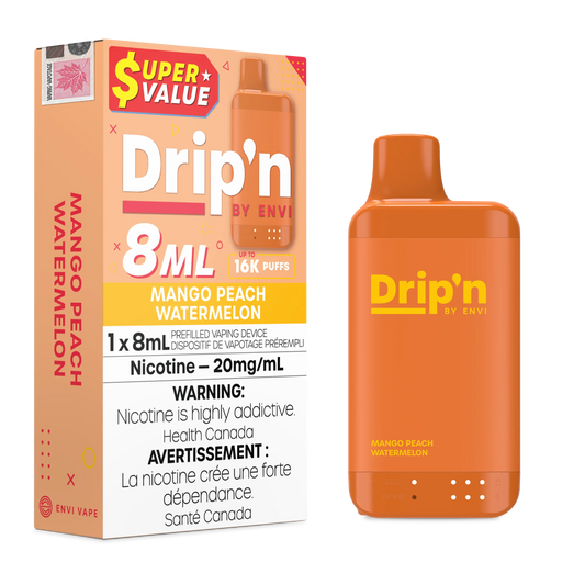 Mango Peach Watermelon Drip'n by Envi 8ml - Disposable 16K by DRIP'N