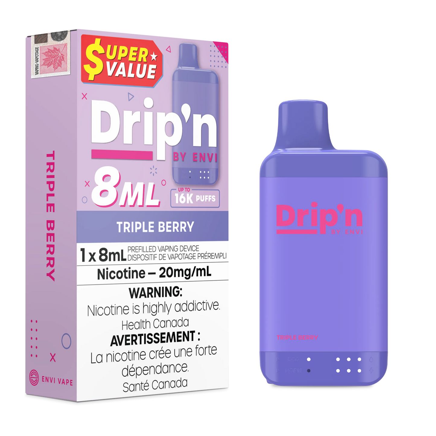 Triple Berry Drip'n by Envi 8ml - Disposable 16K