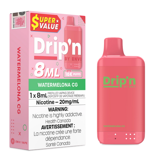 Watermelon CG Drip'n by Envi 8ml - Disposable 16K by DRIP'N