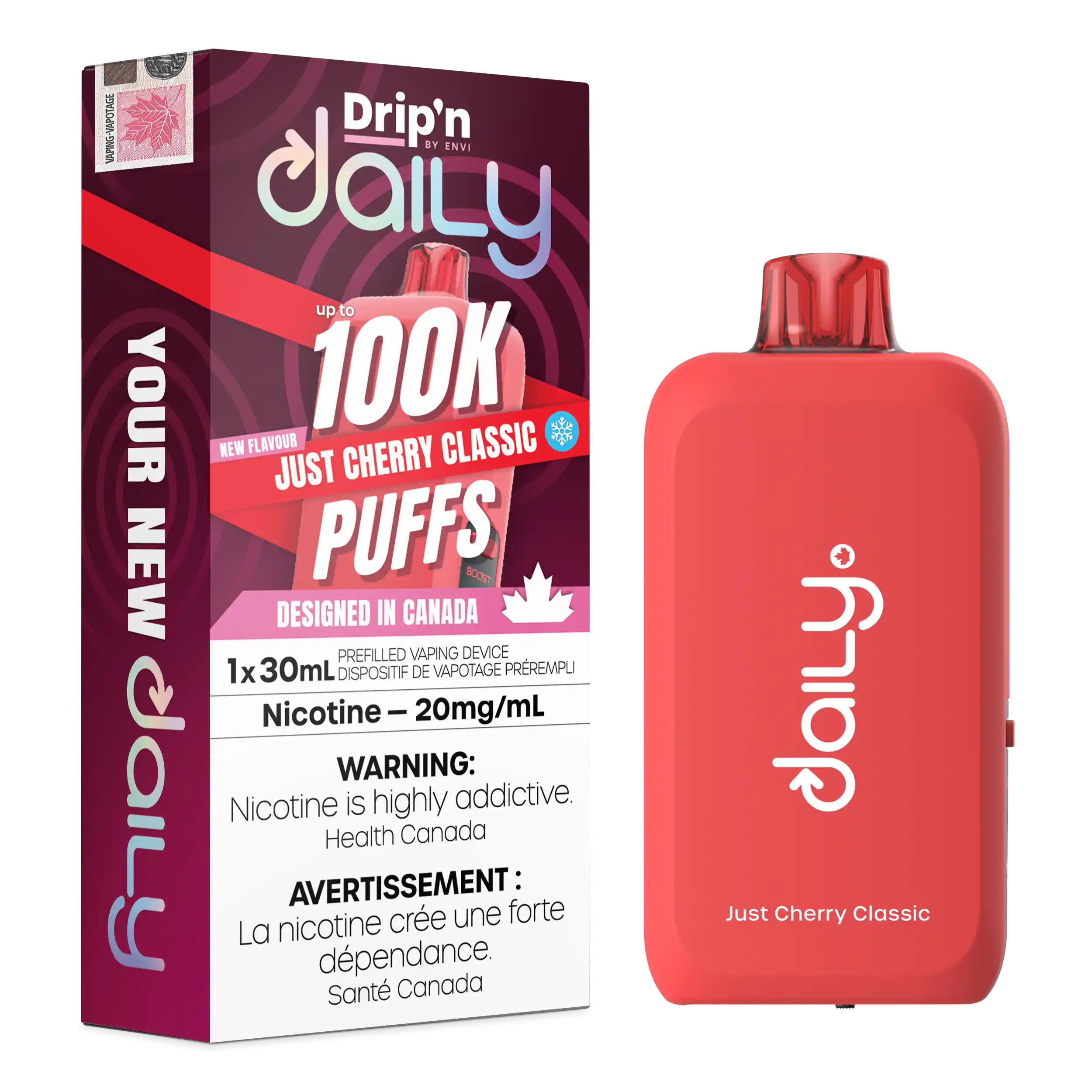 Just Cherry Classic Drip'N Daily 30mL - Disposable Vape 100K