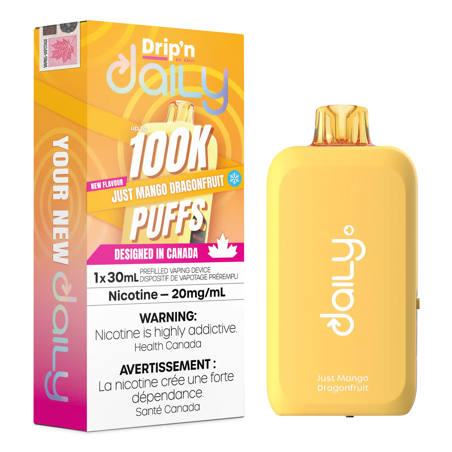 Just Mango Dragonfruit Drip'N Daily 30mL - Disposable Vape 100K