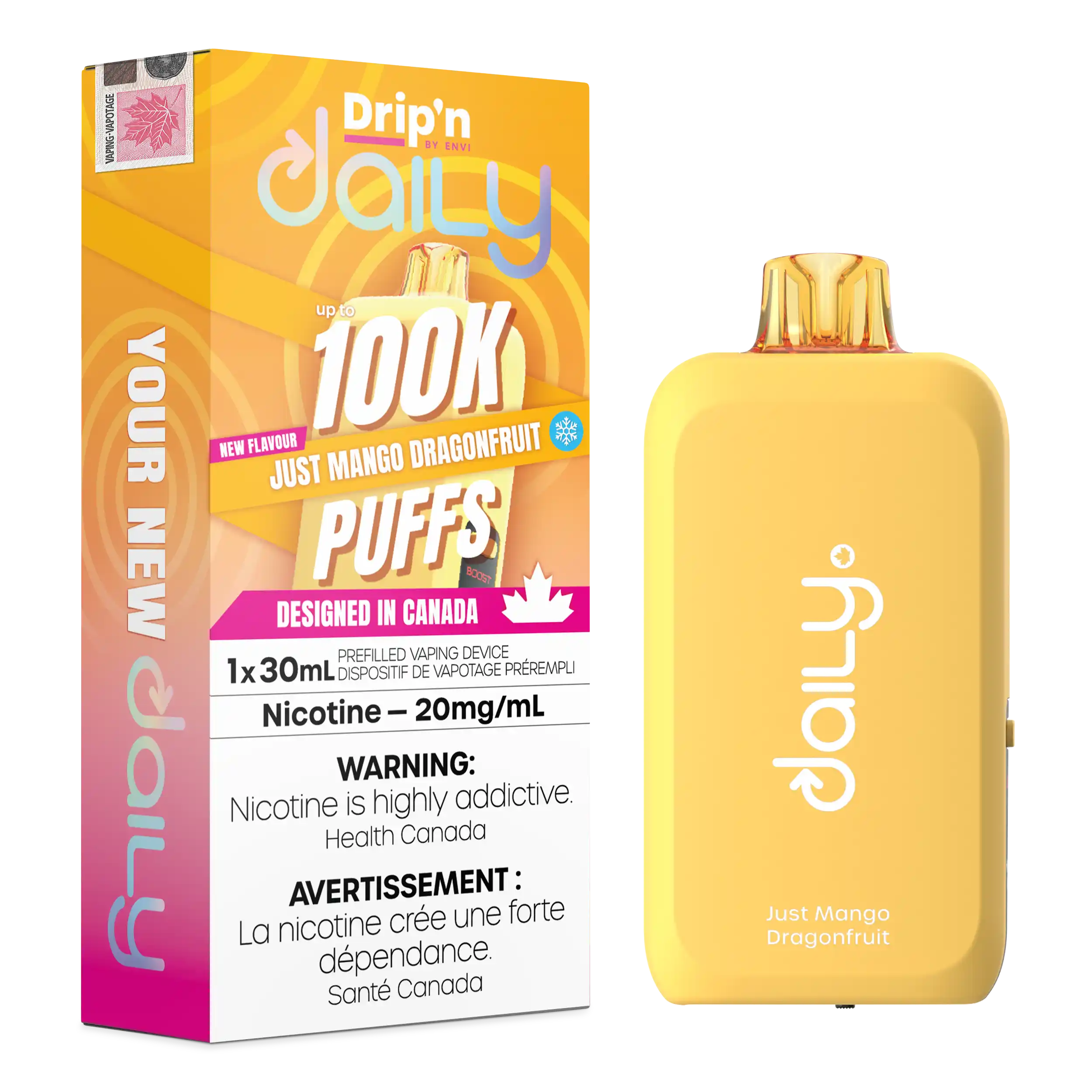 Just Mango Dragonfruit Drip'N Daily 30mL - Disposable Vape 100K