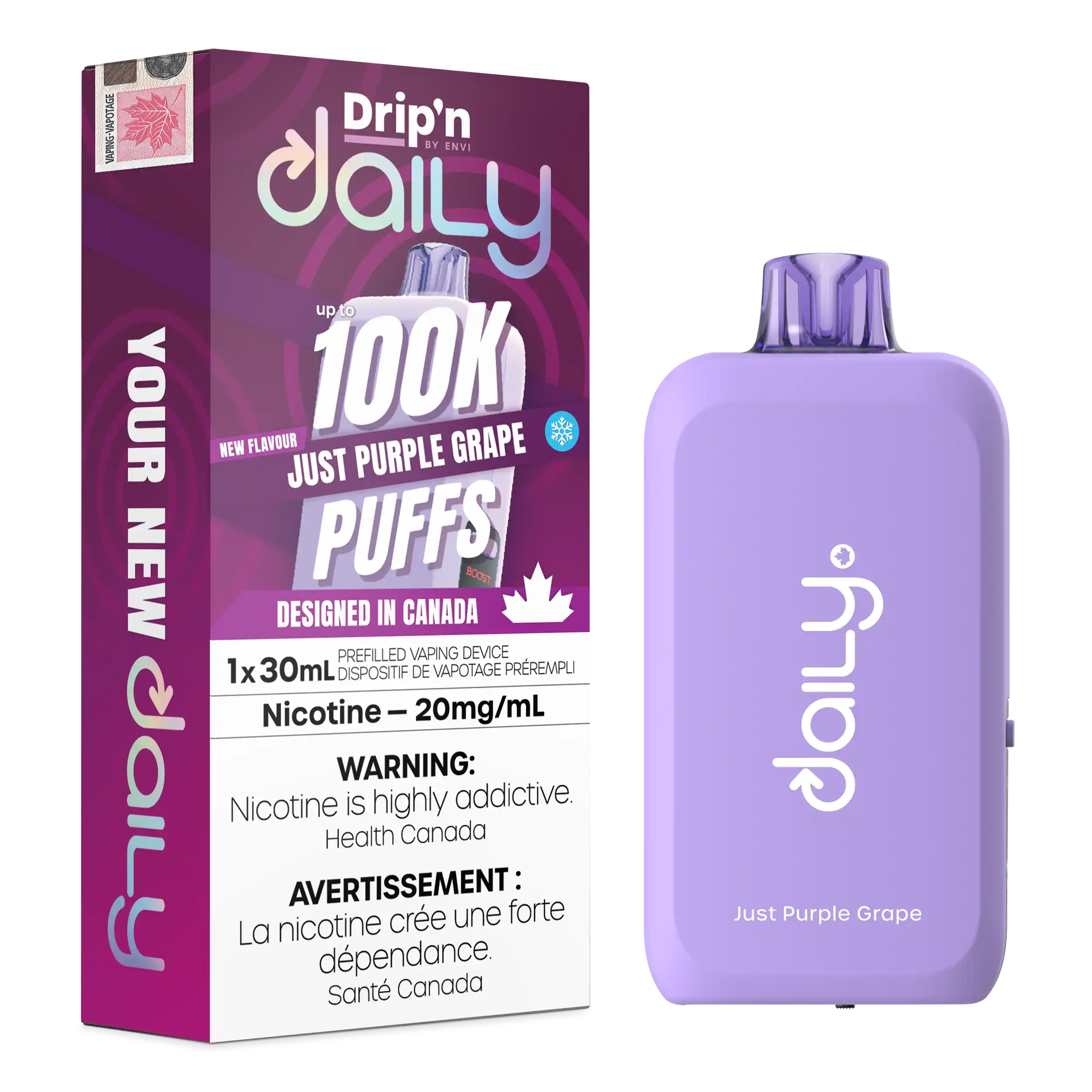 Just Purple Grape Drip'N Daily 30mL - Disposable Vape 100K