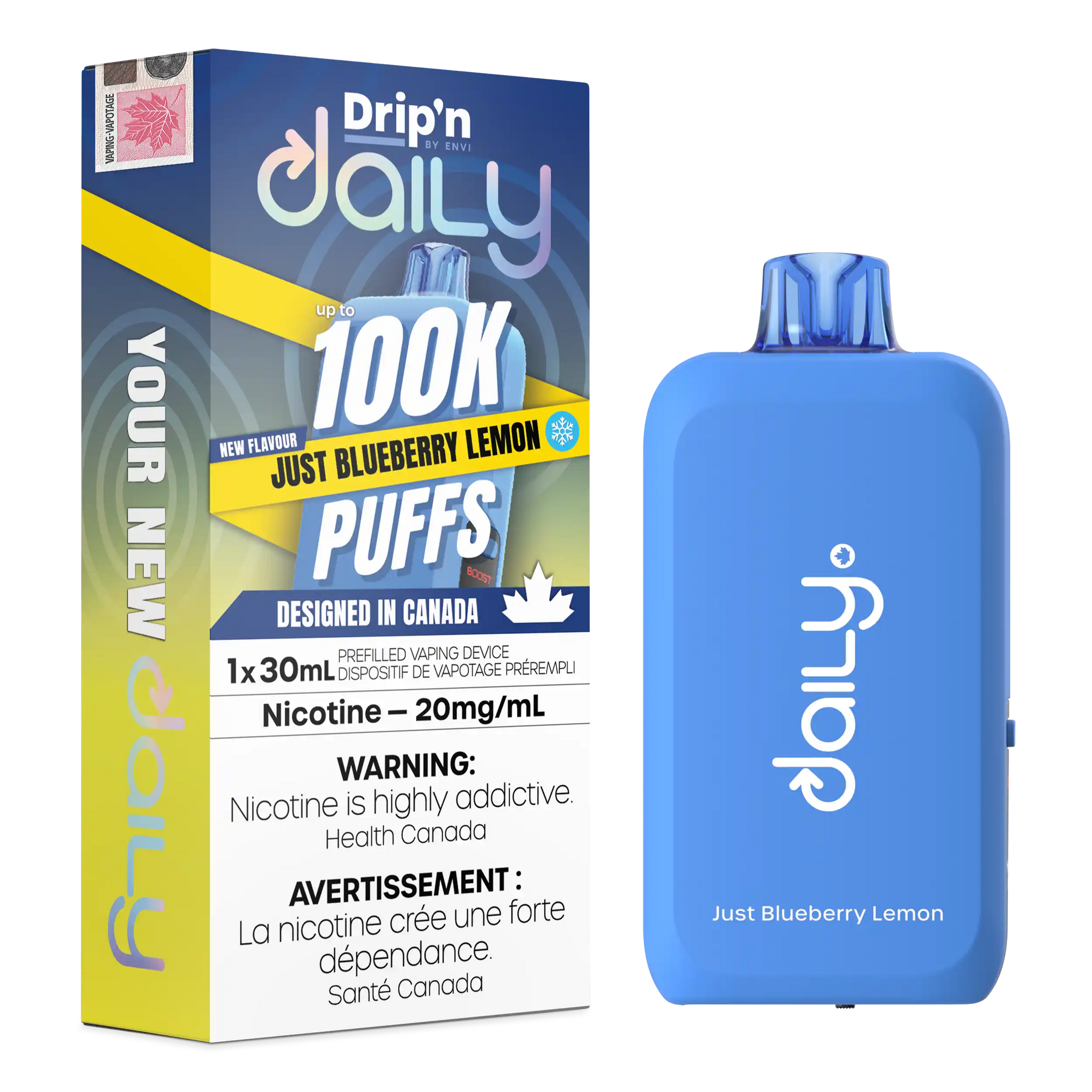 Just Blueberry Lemon Drip'N Daily 30mL - Disposable Vape 100K