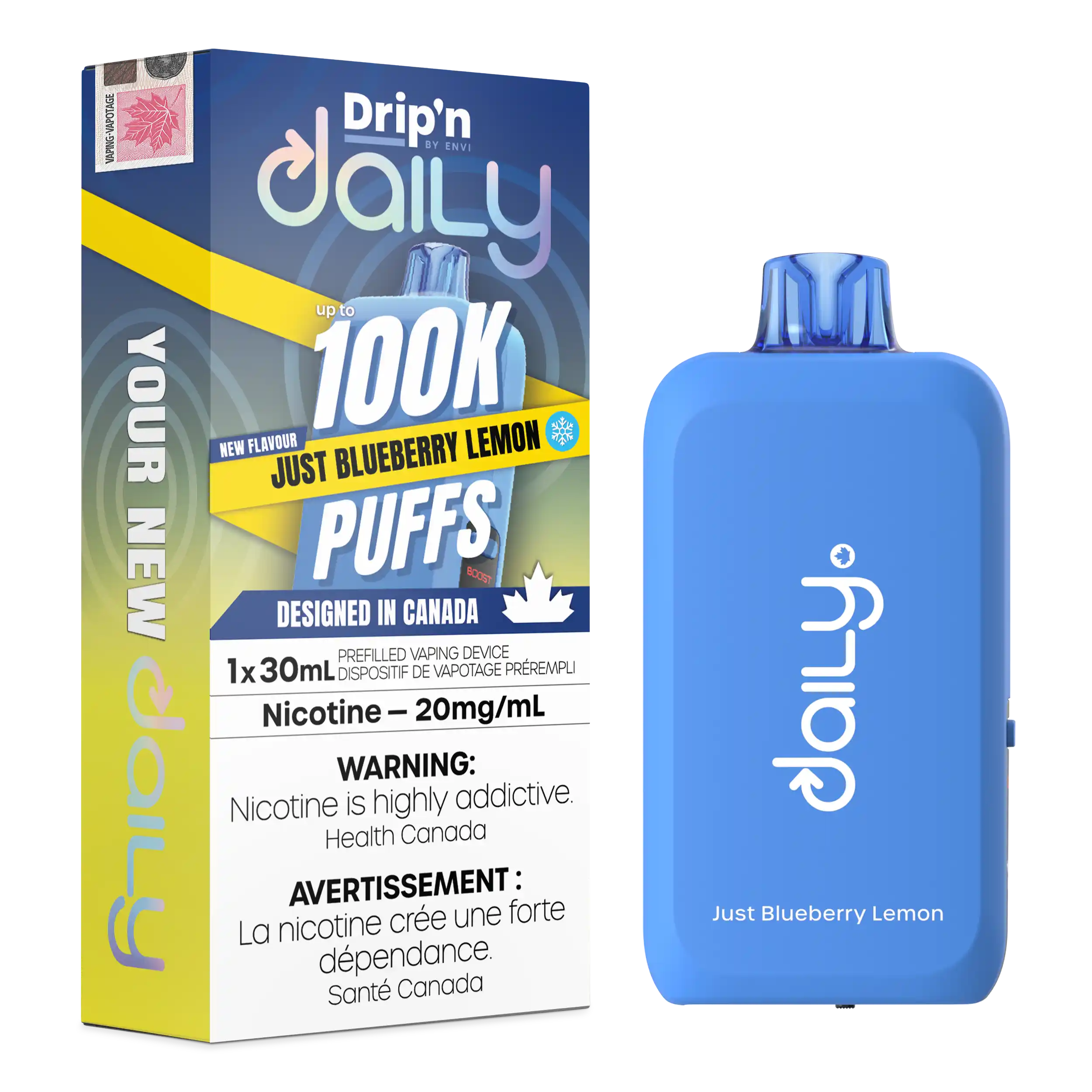 Just Blueberry Lemon Drip'N Daily 30mL - Disposable Vape 100K