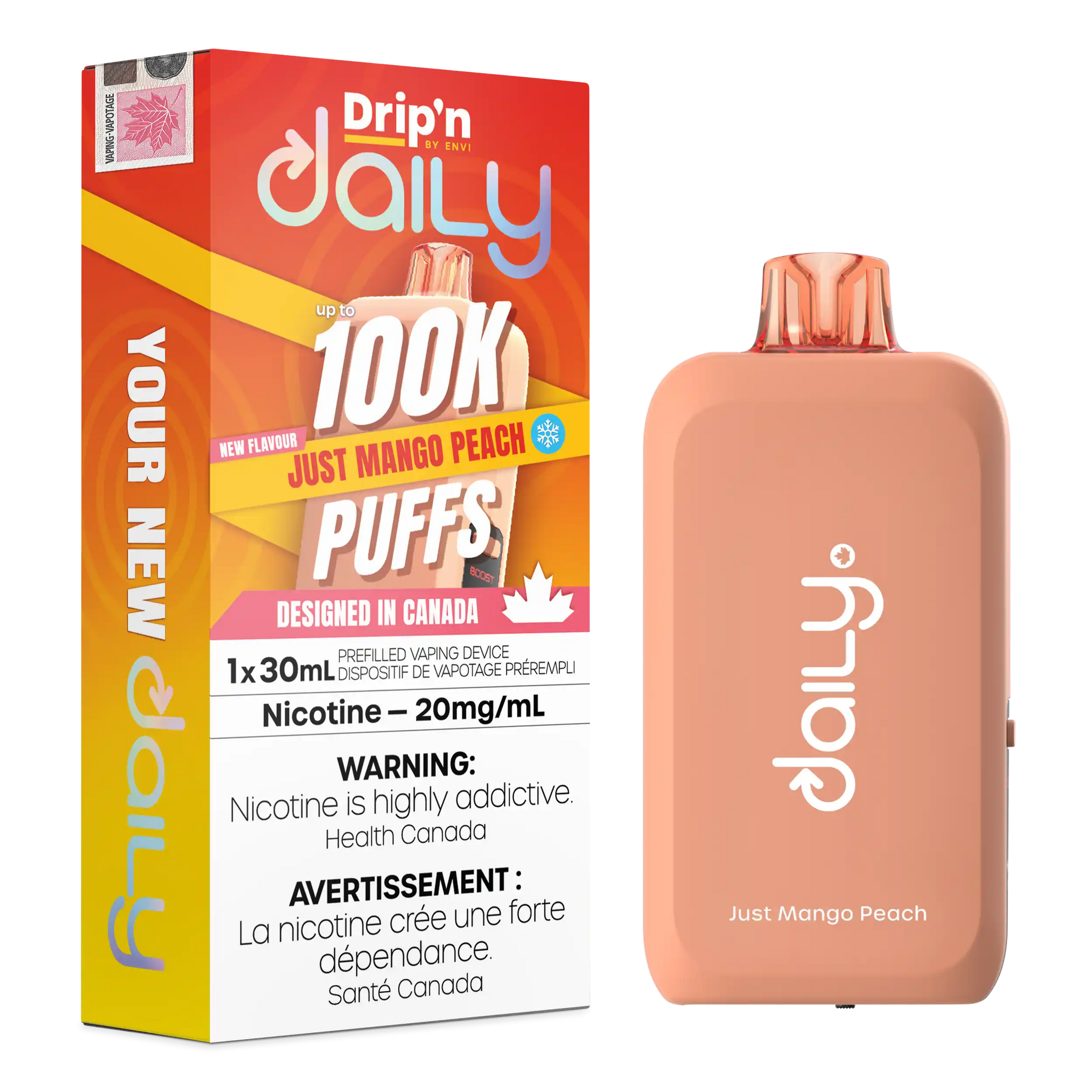 Just Mango Peach Drip'N Daily 30mL - Disposable Vape 100K