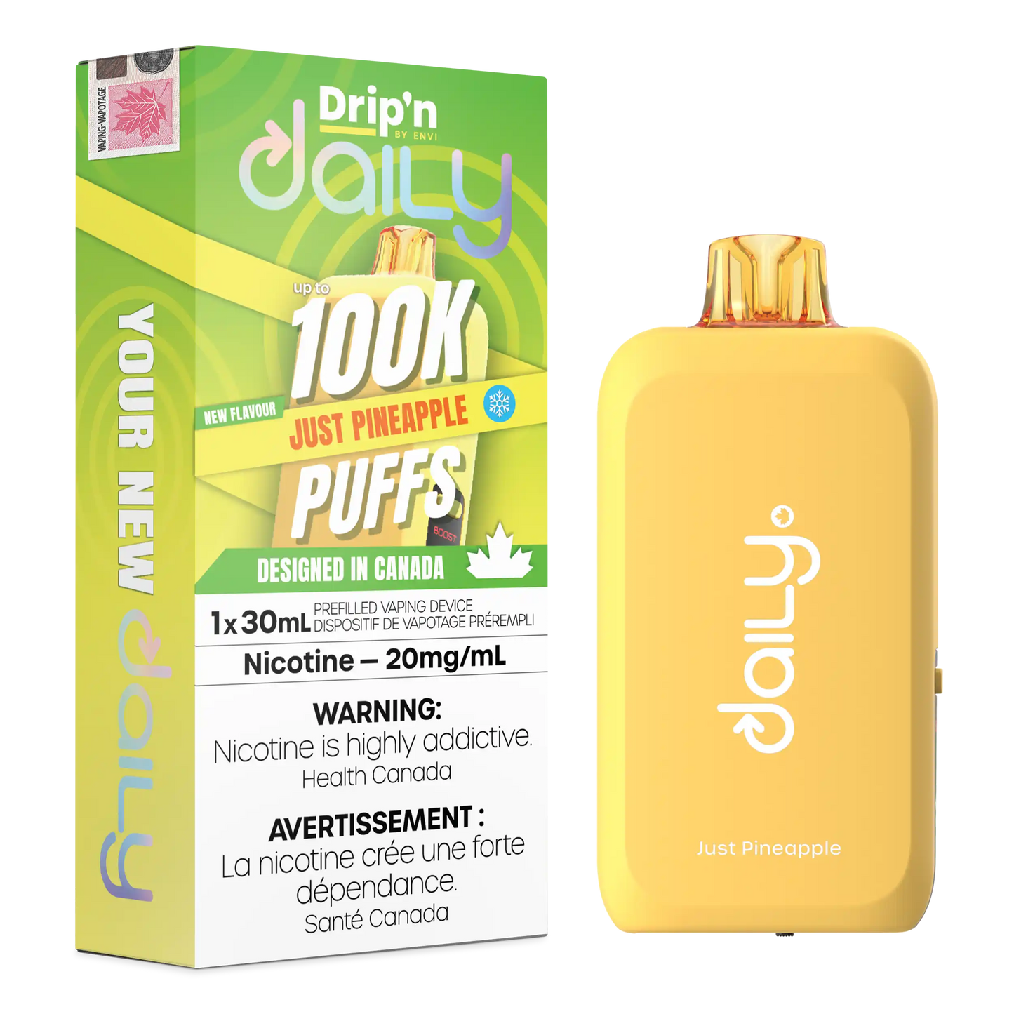 Just Pineapple Drip'N Daily 30mL - Disposable Vape 100K