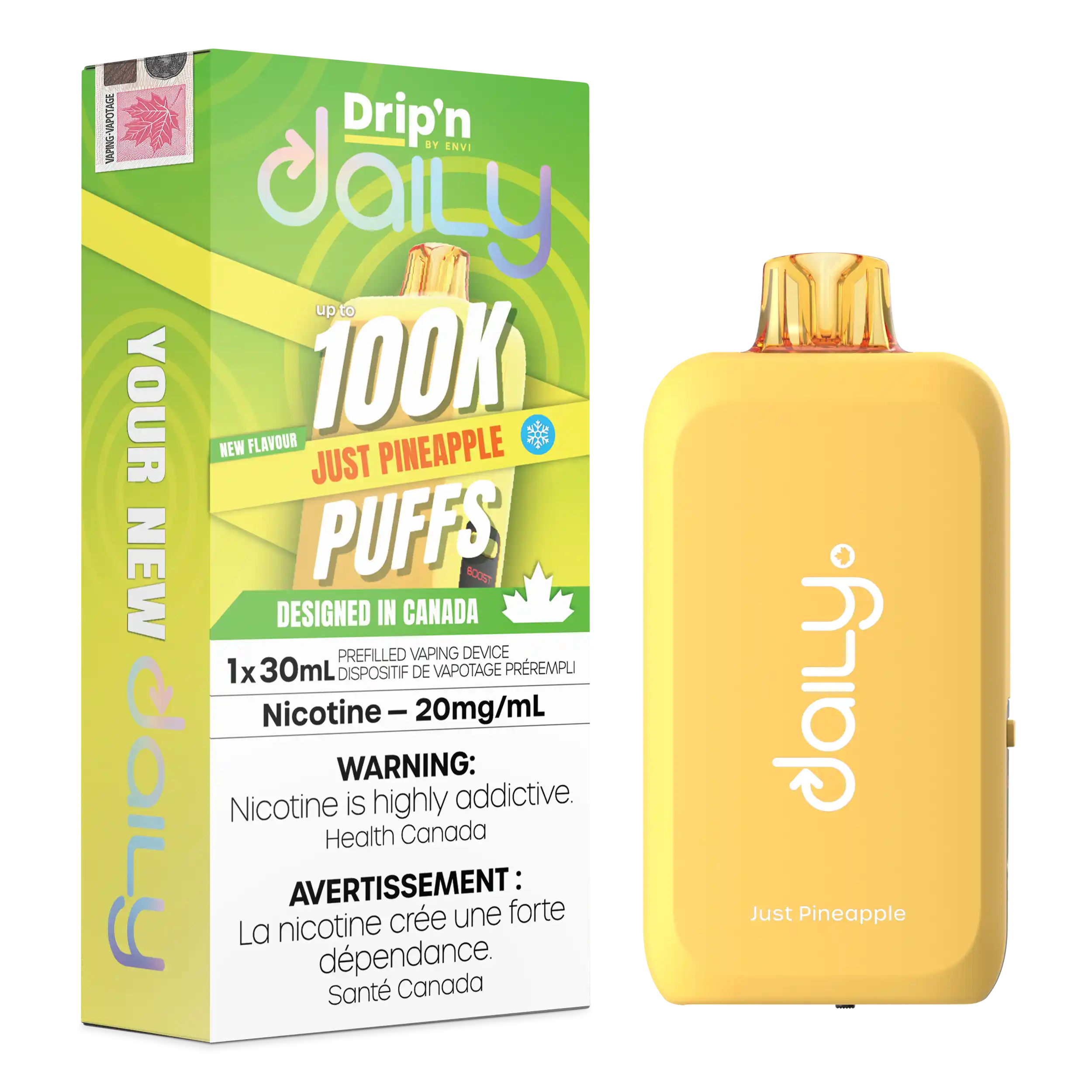 Just Pineapple Drip'N Daily 30mL - Disposable Vape 100K
