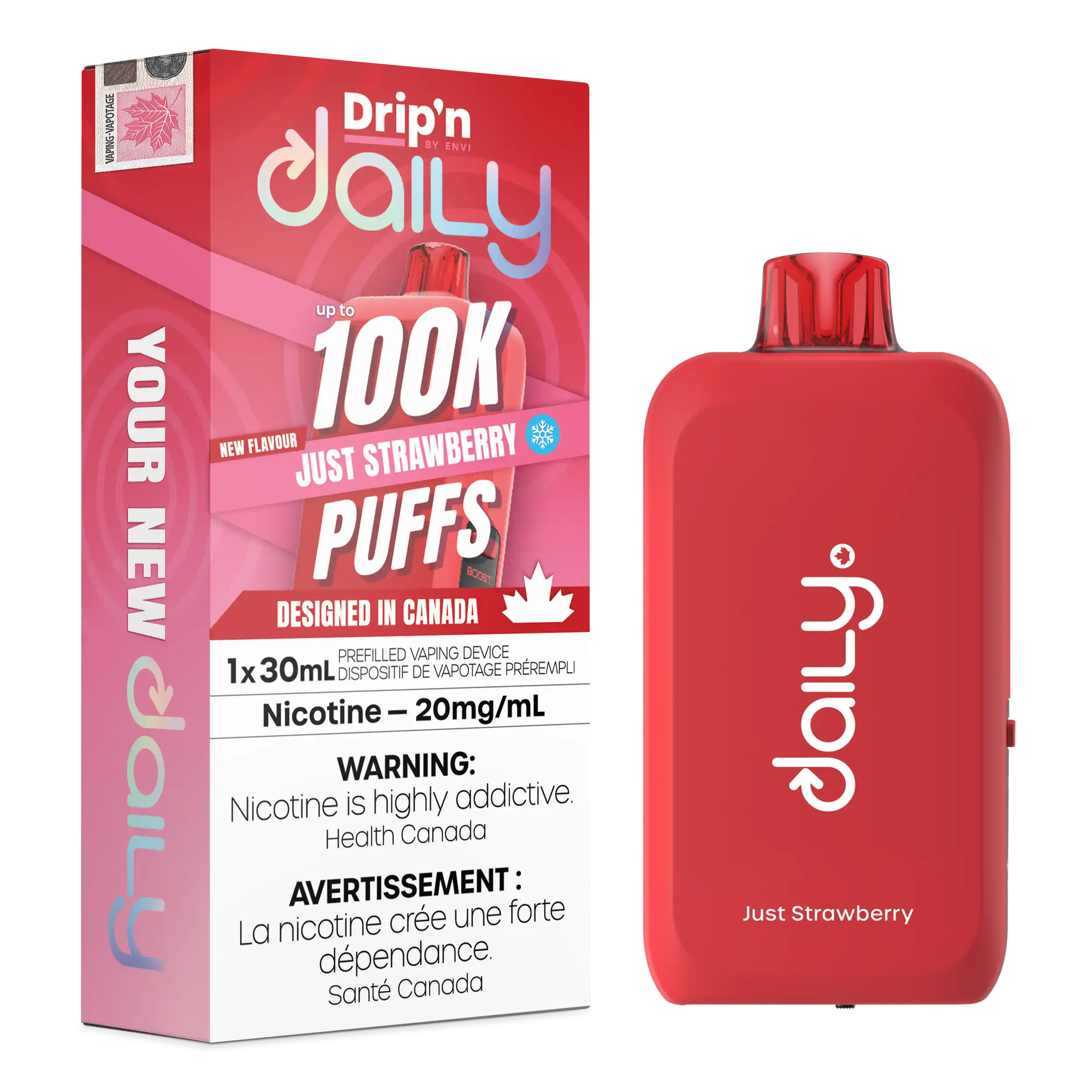 Just Strawberry Drip'N Daily 30mL - Disposable Vape 100K