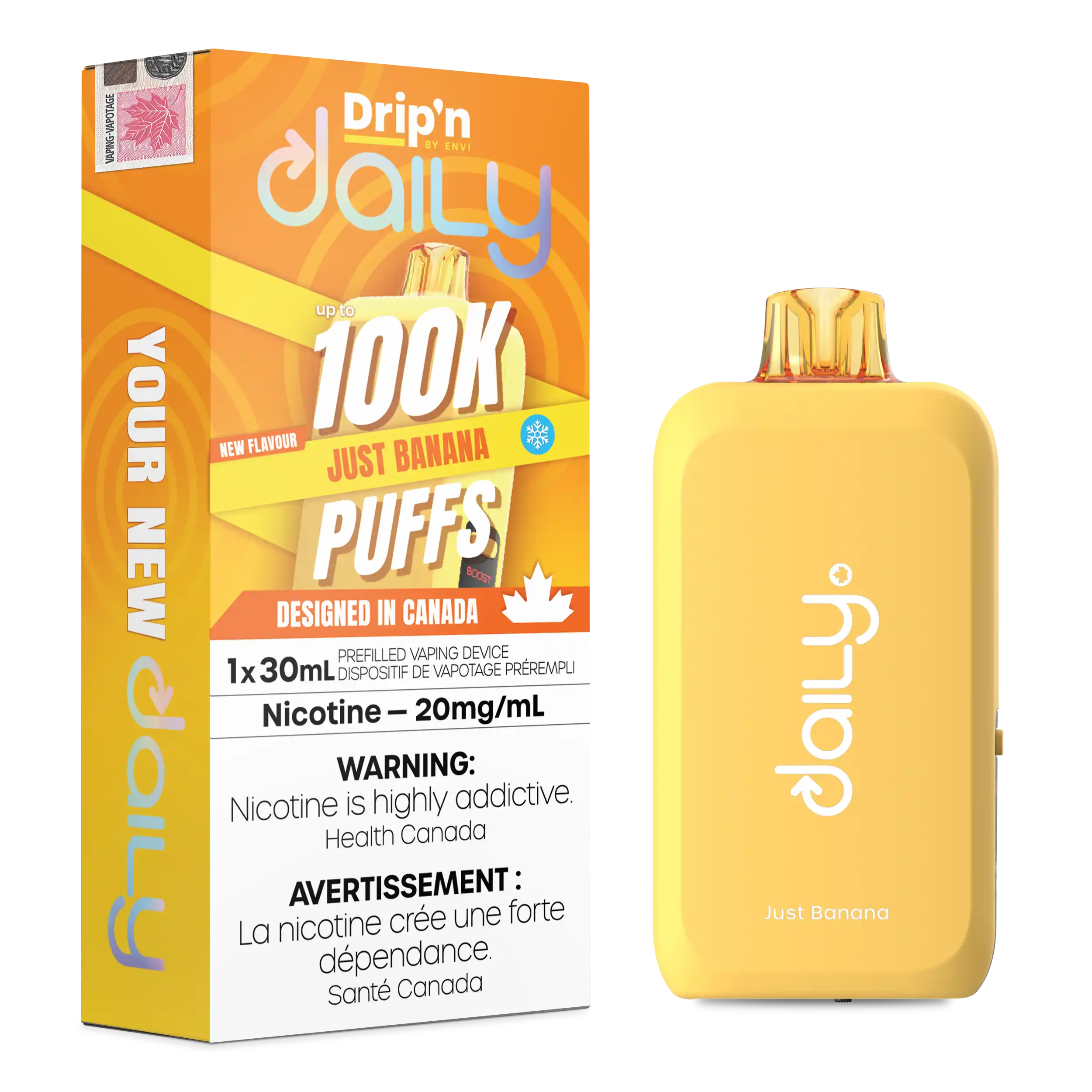Just Banana Drip'N Daily 30mL - Disposable Vape 100K