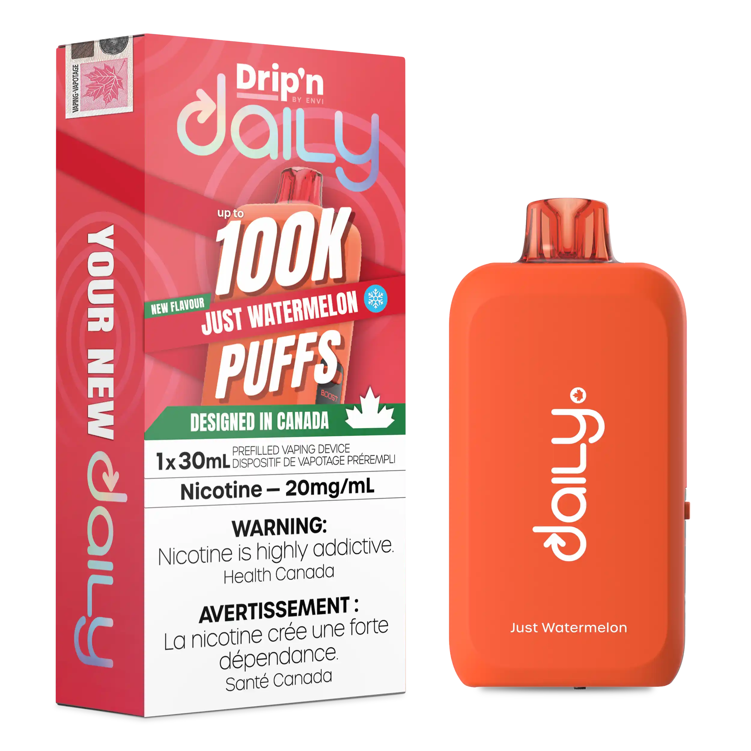 Just Watermelon Drip'N Daily 30mL - Disposable Vape 100K