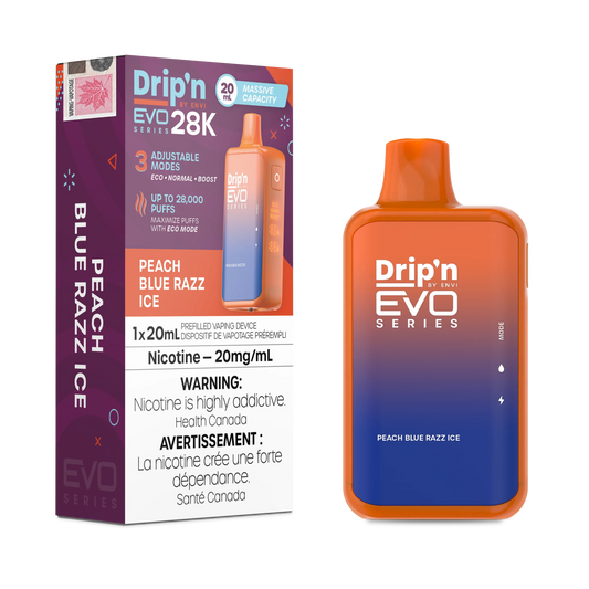 Peach Blue Razz Ice Drip'N Evo - Disposable 28K