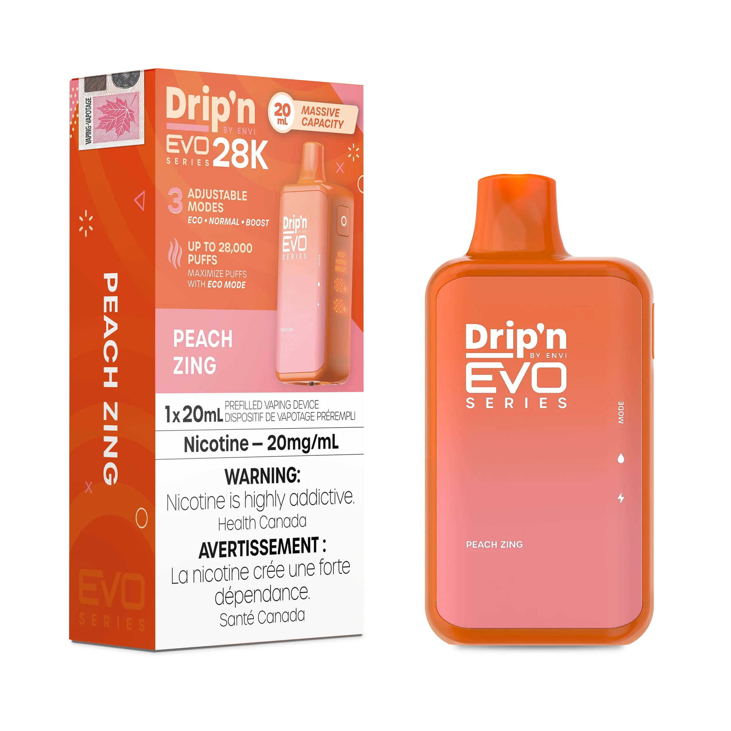 Peach Zing Drip'N Evo - Disposable 28K