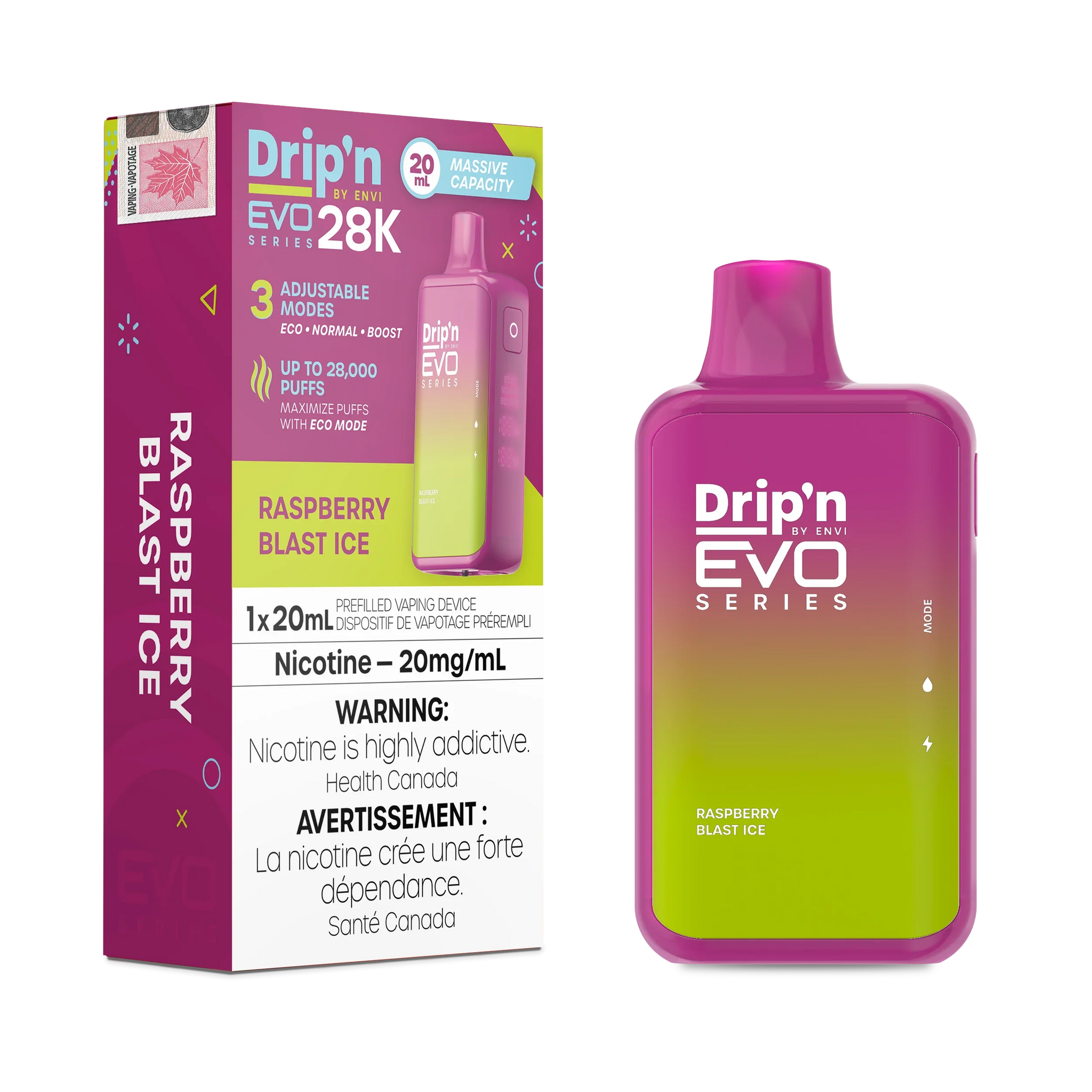 Raspberry Blast lce Drip'N Evo - Disposable 28K
